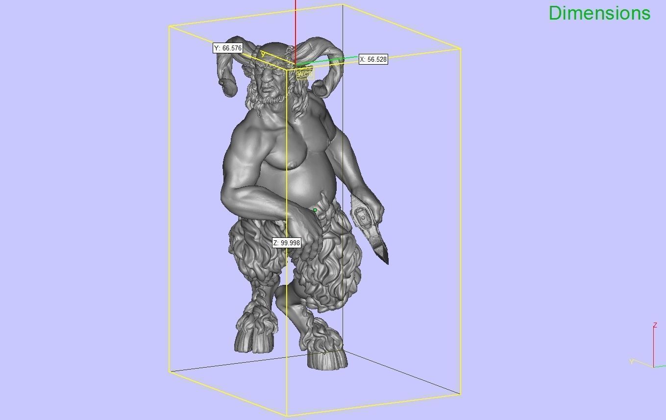 Satyr statue of greek god 3D print model_37