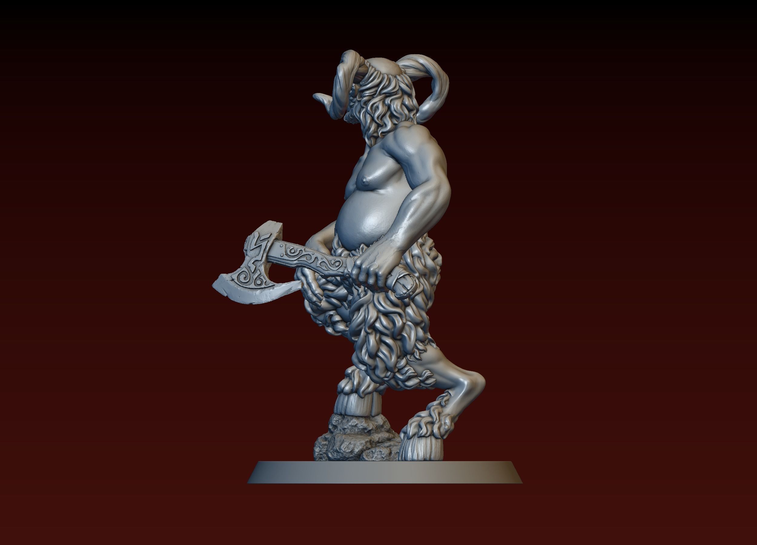Satyr statue of greek god 3D print model_22