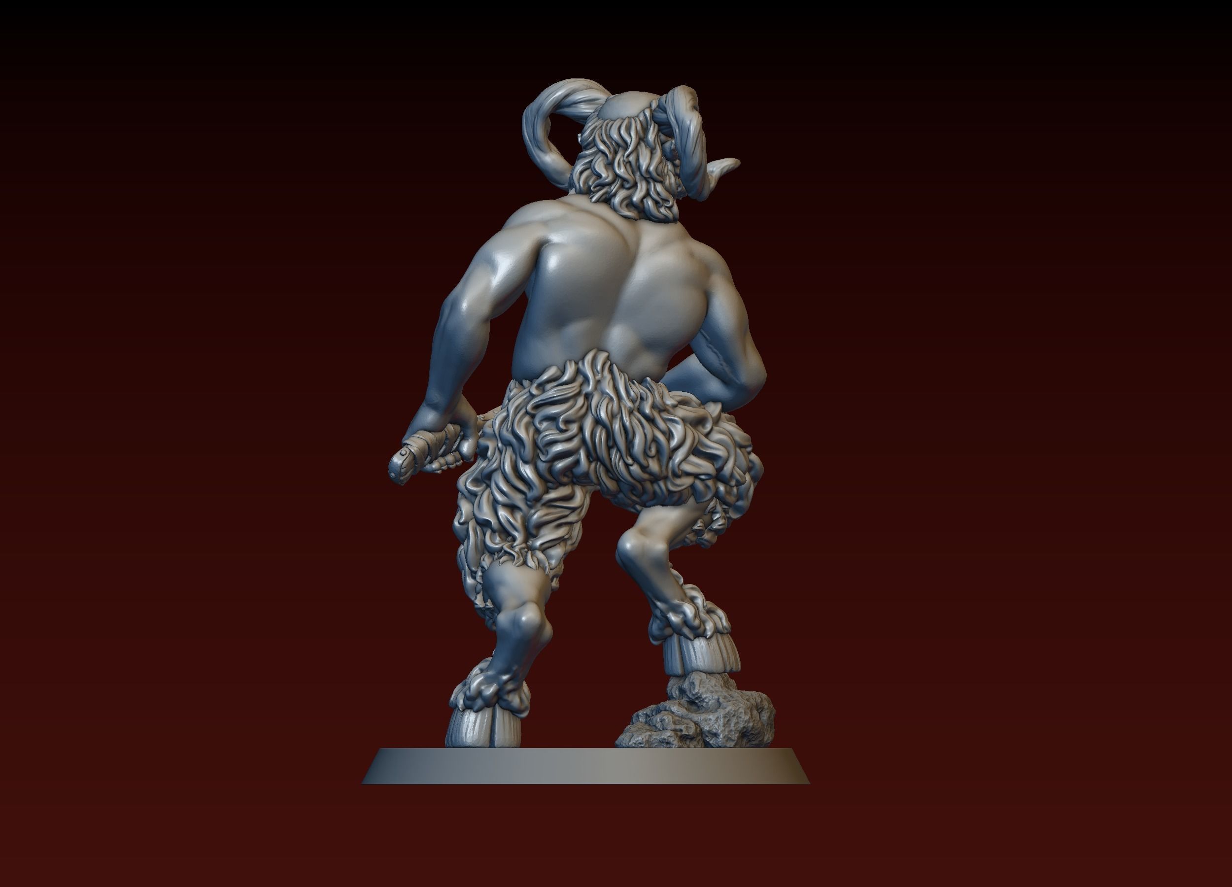 Satyr statue of greek god 3D print model_23