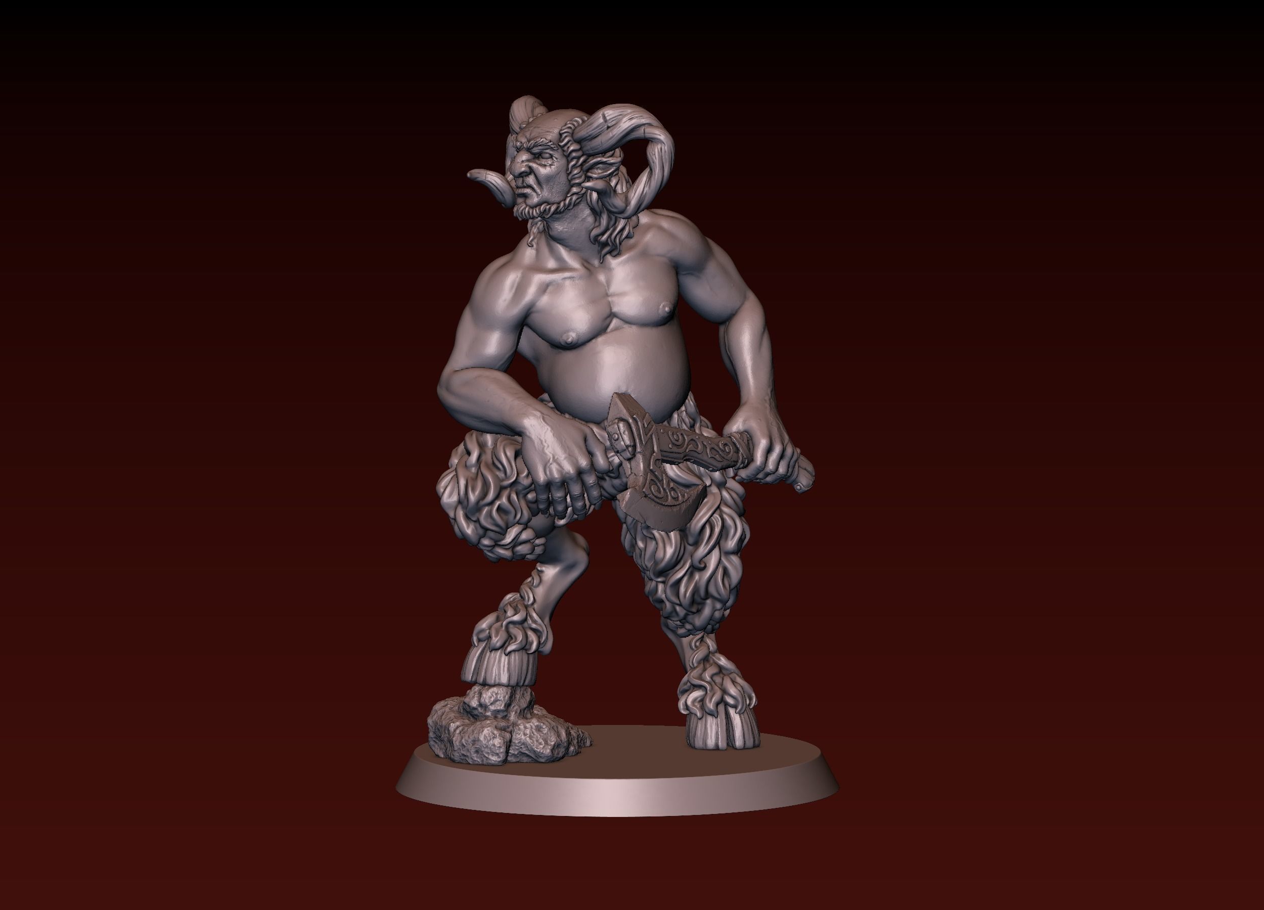 Satyr statue of greek god 3D print model_1