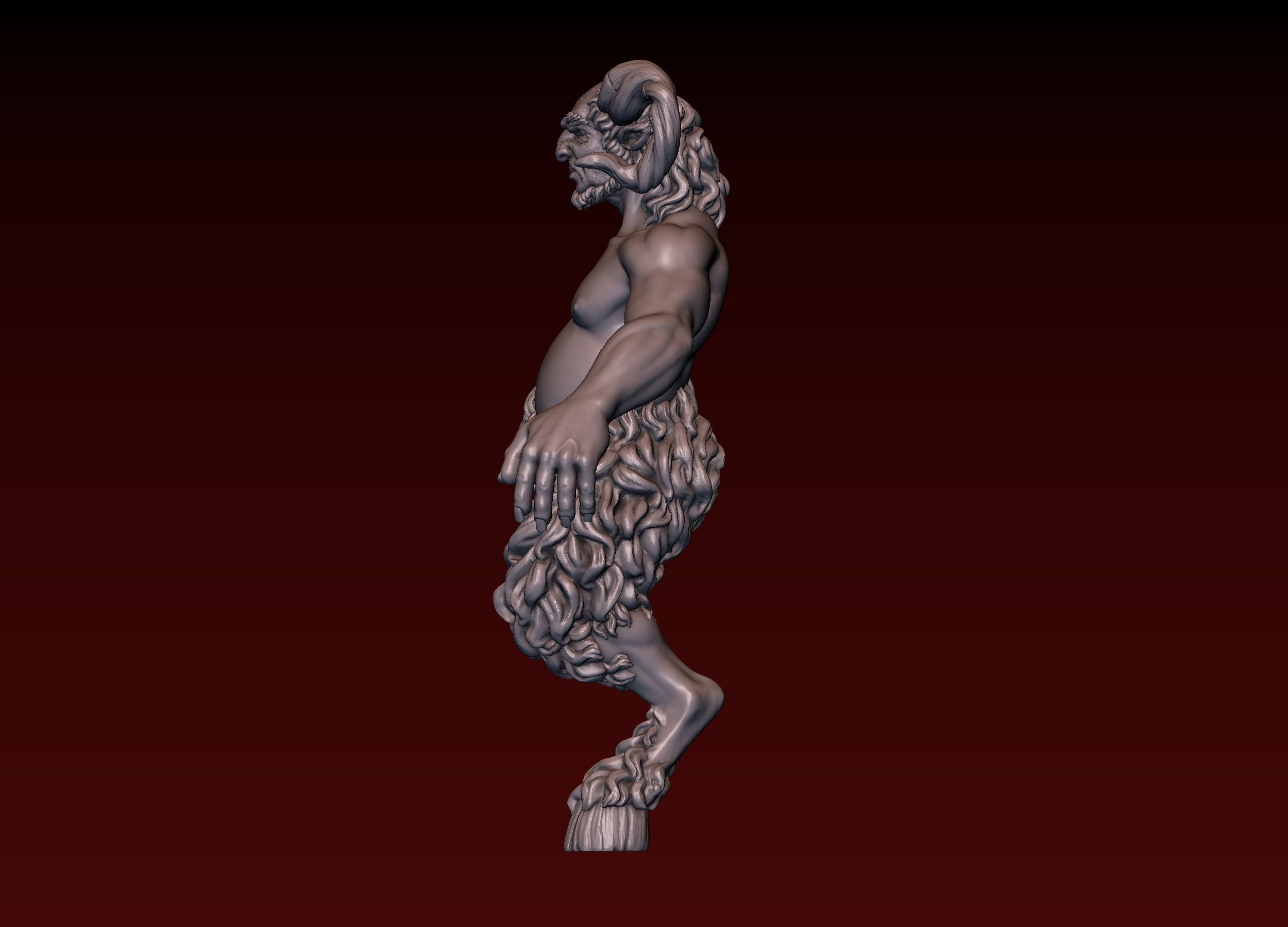 Satyr statue of greek god 3D print model_29