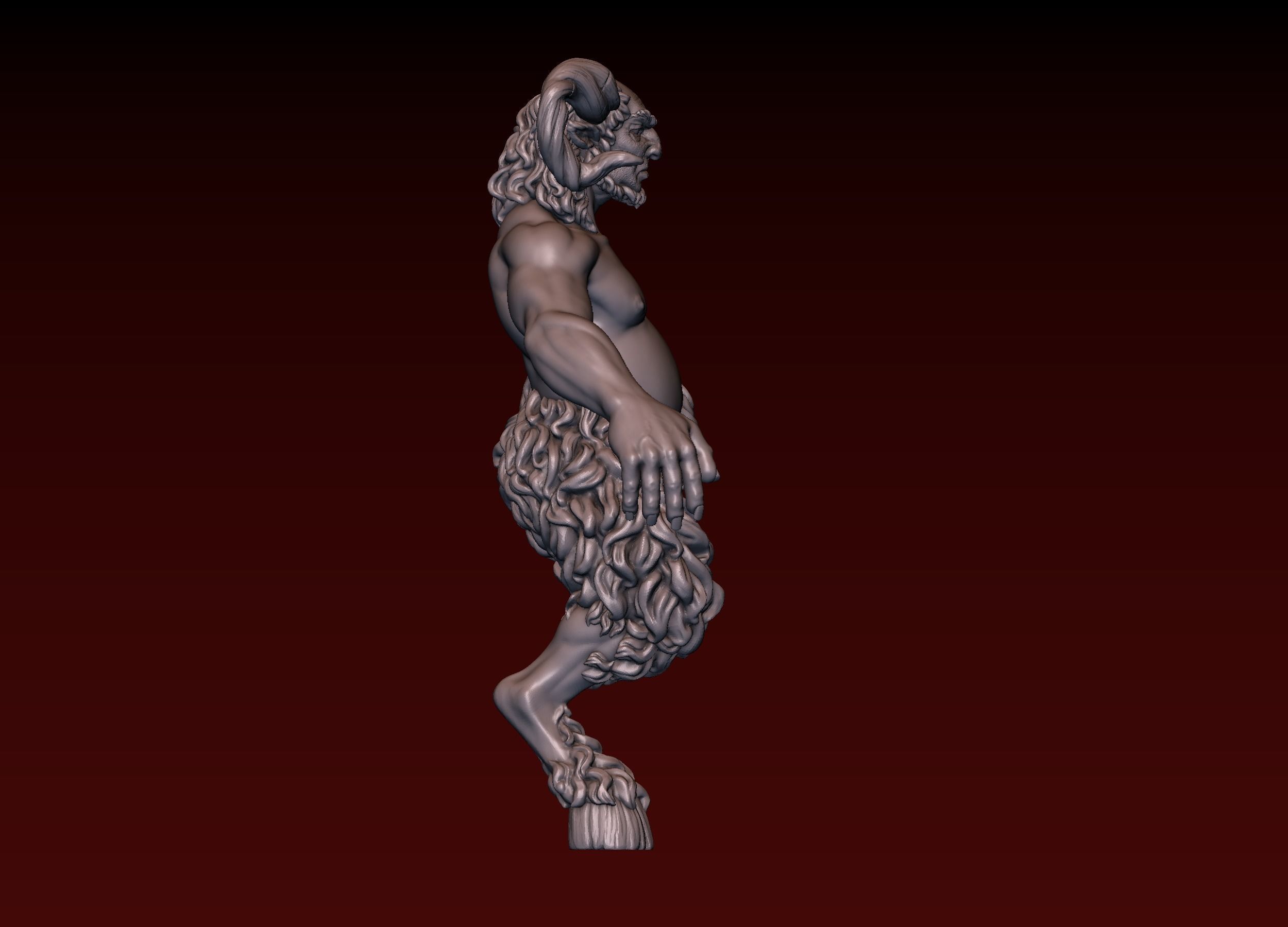 Satyr statue of greek god 3D print model_30
