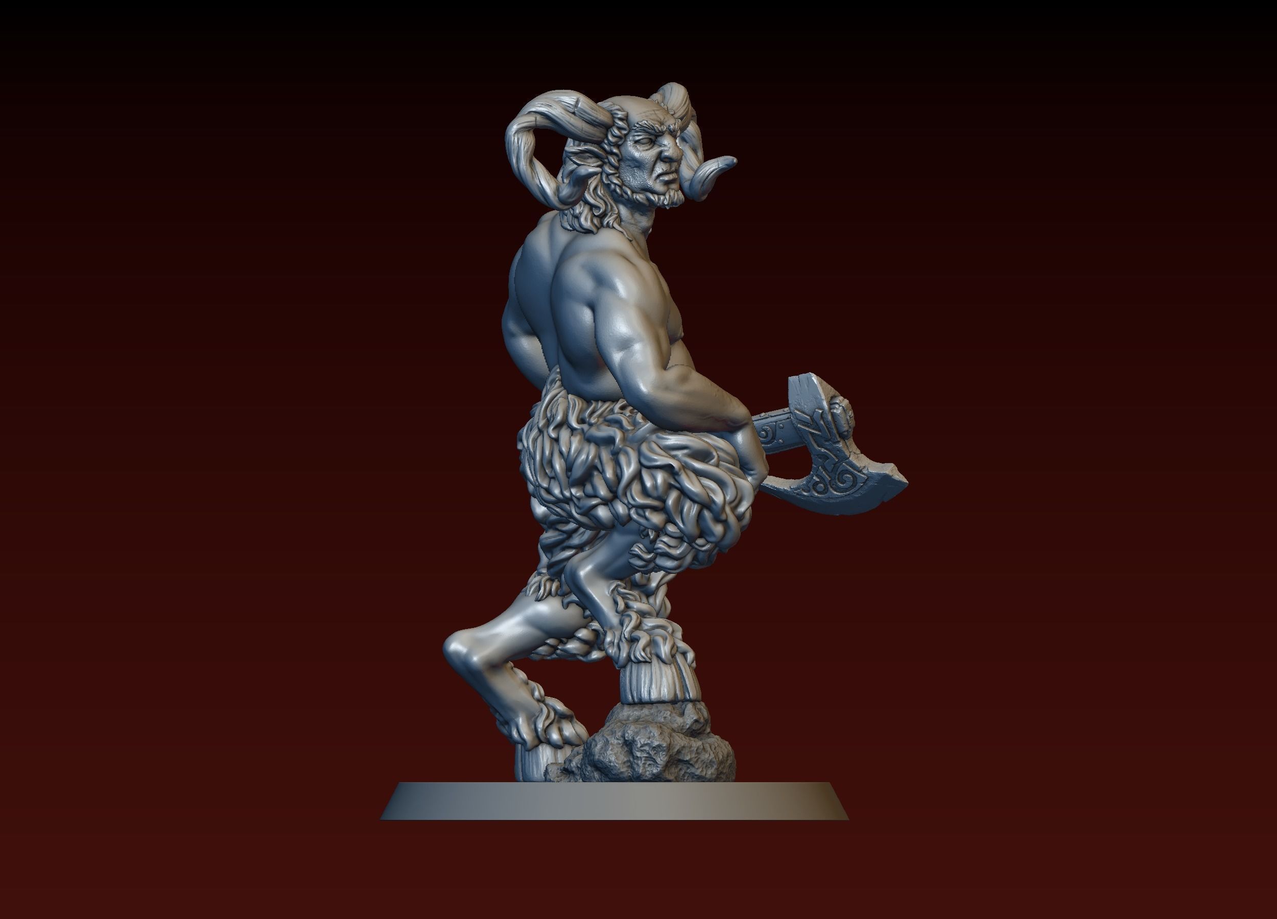 Satyr statue of greek god 3D print model_24
