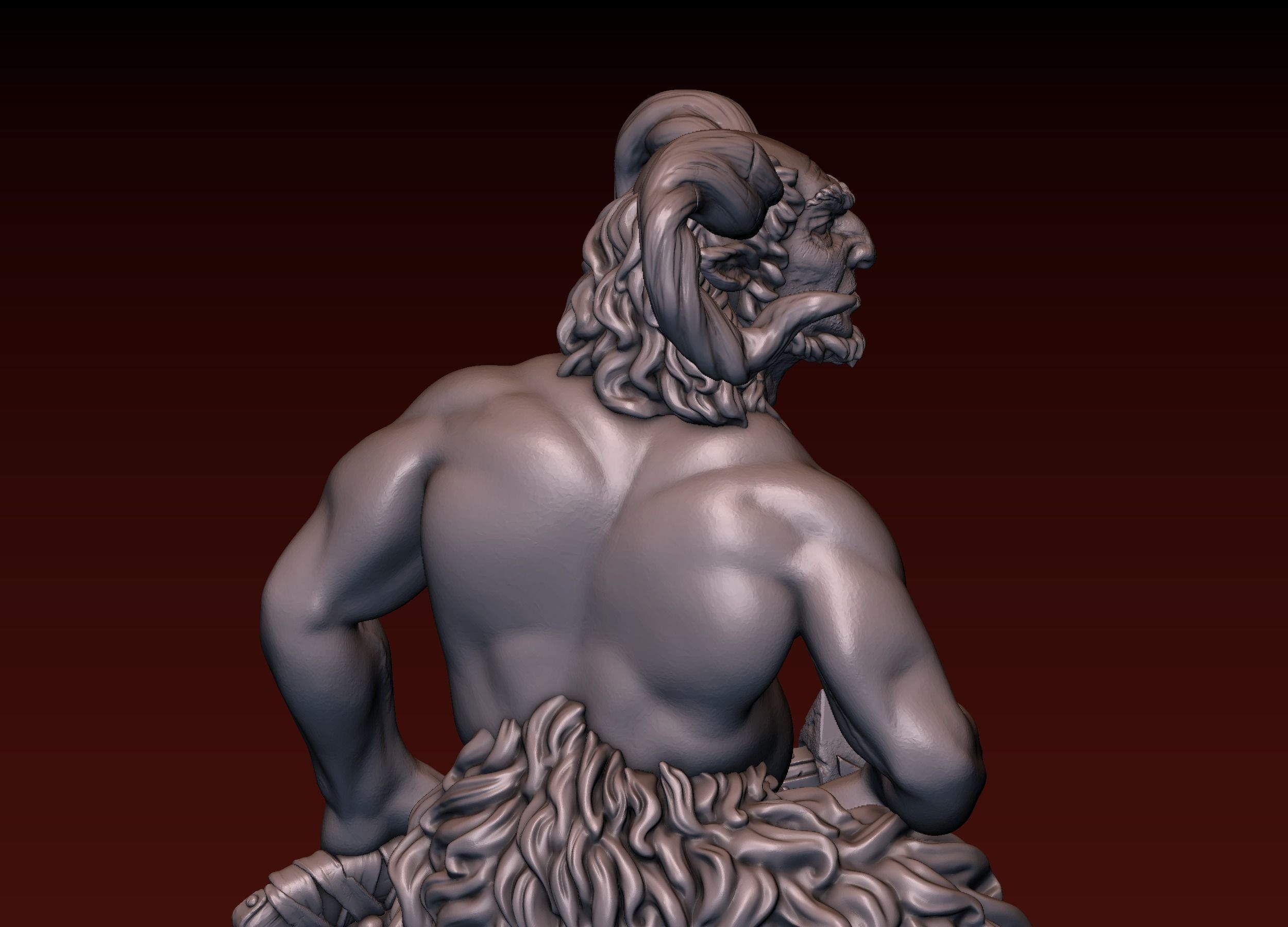 Satyr statue of greek god 3D print model_13