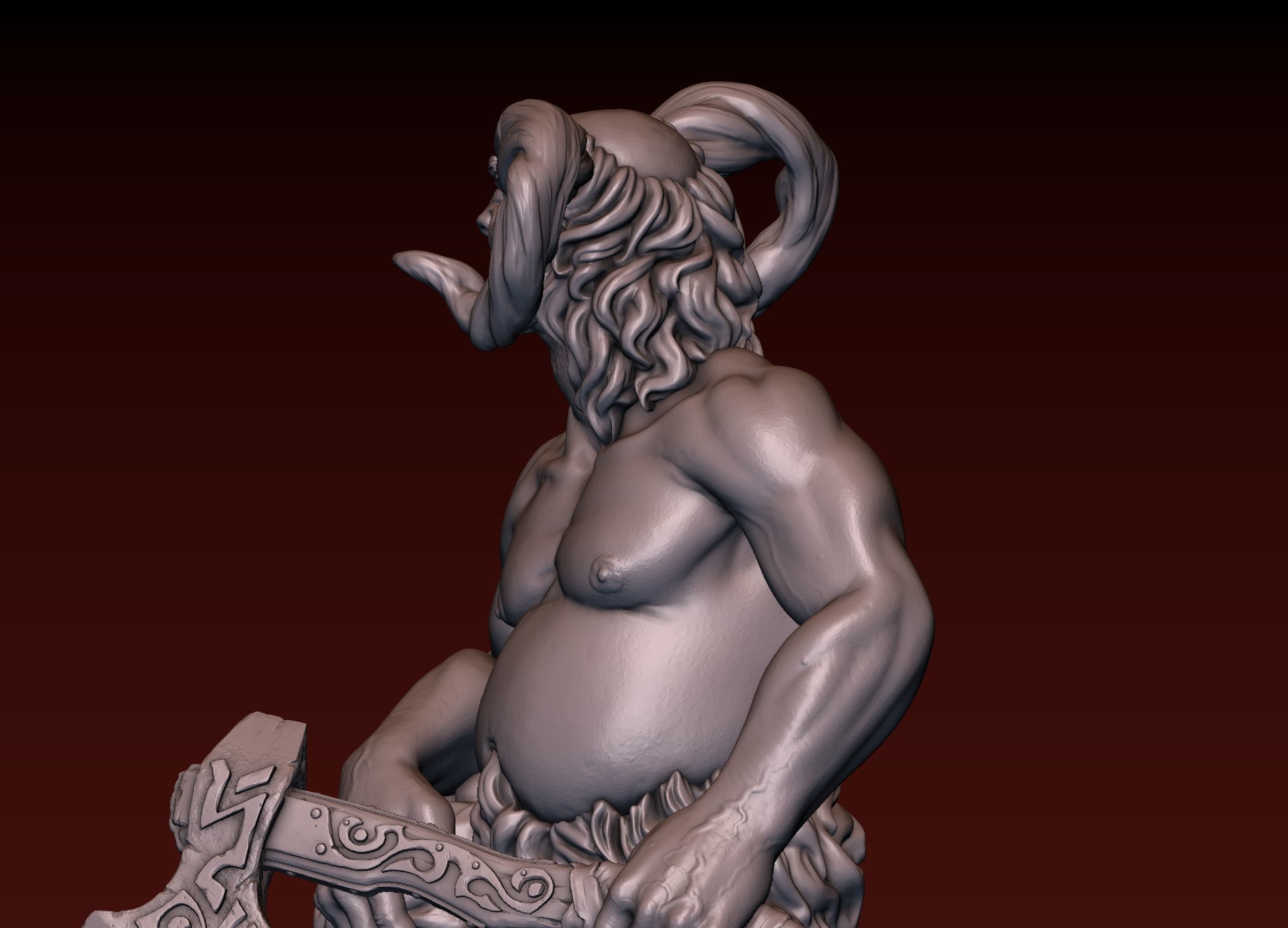 Satyr statue of greek god 3D print model_15