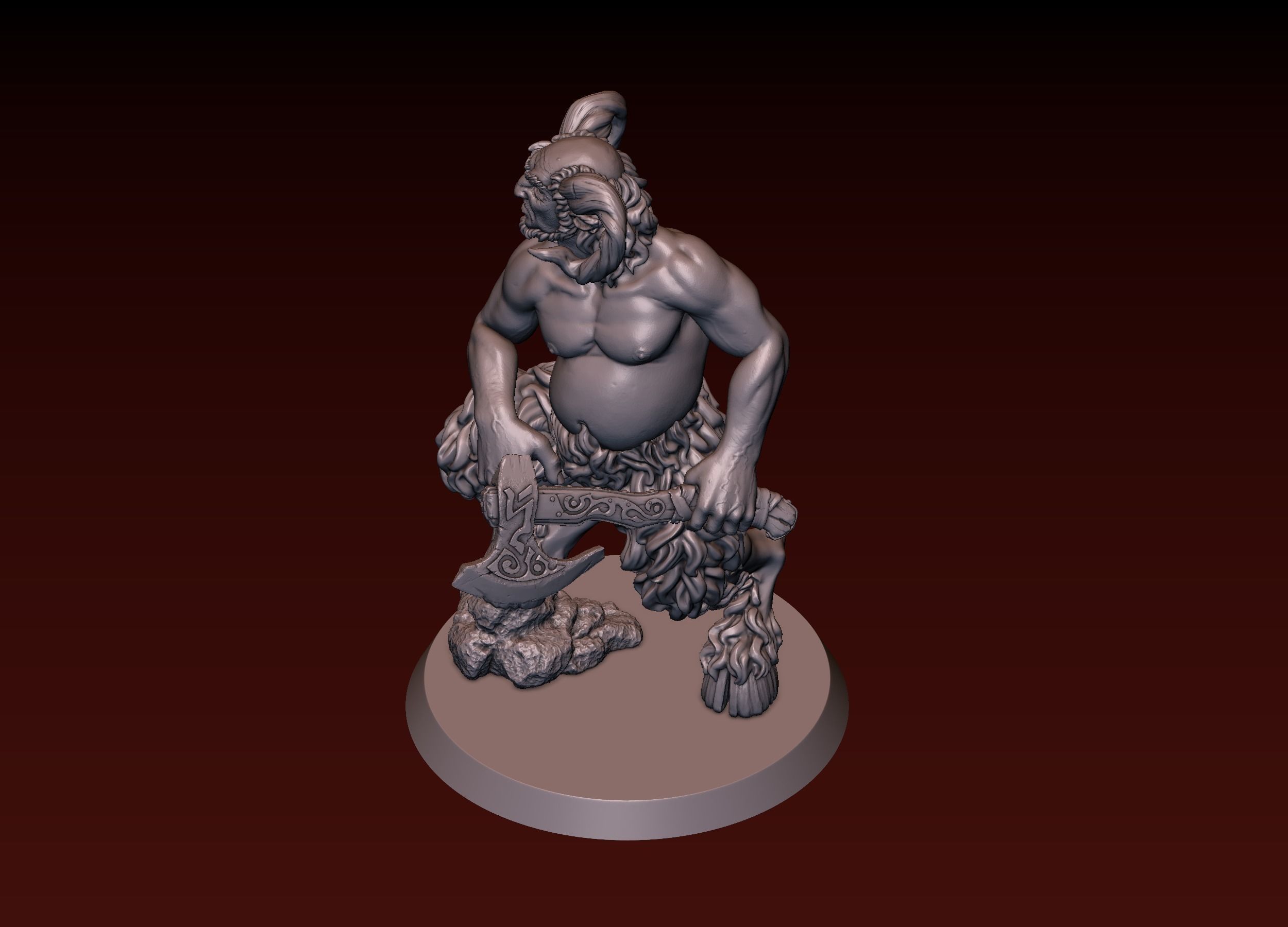 Satyr statue of greek god 3D print model_7