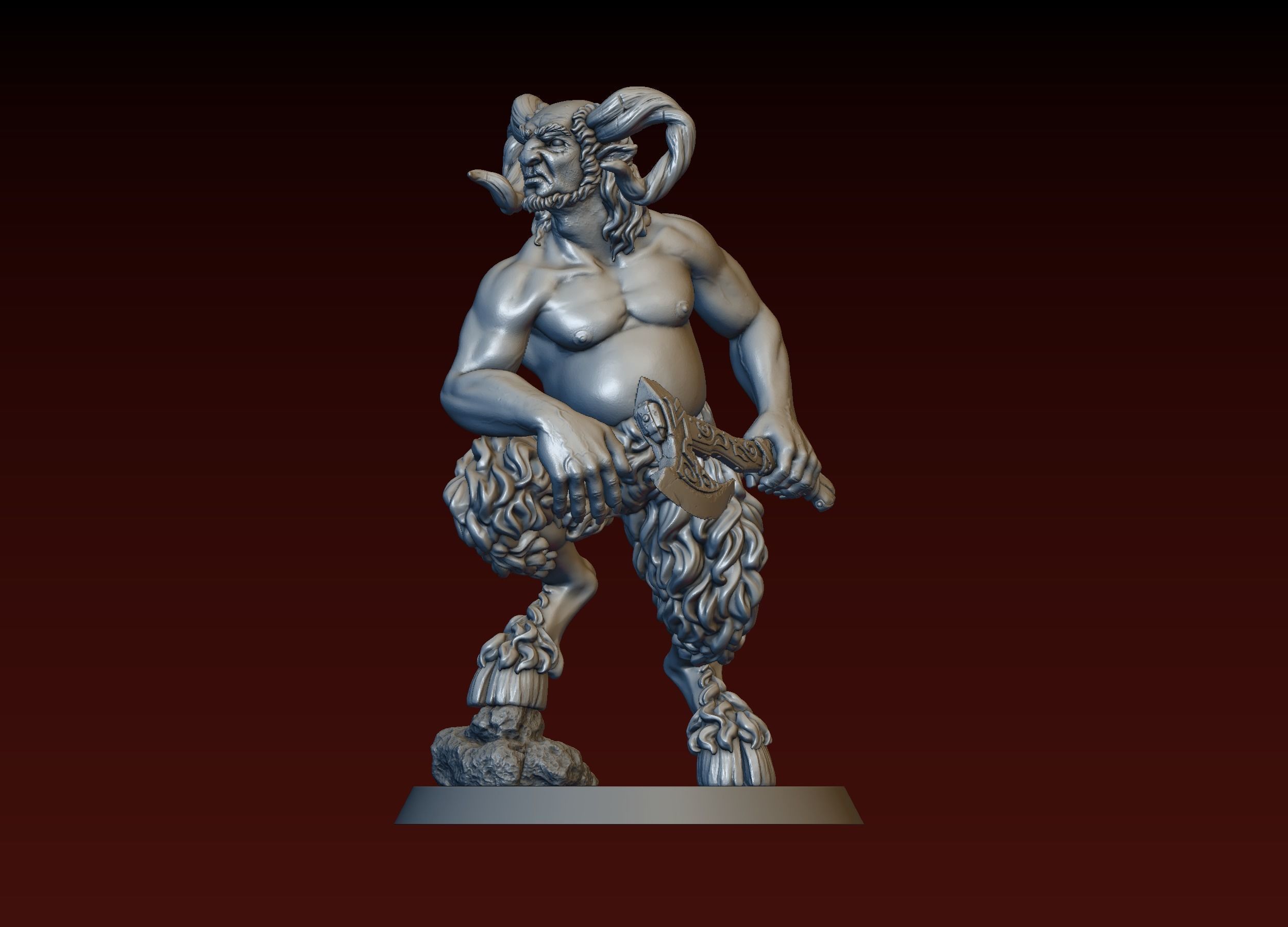 Satyr statue of greek god 3D print model_21