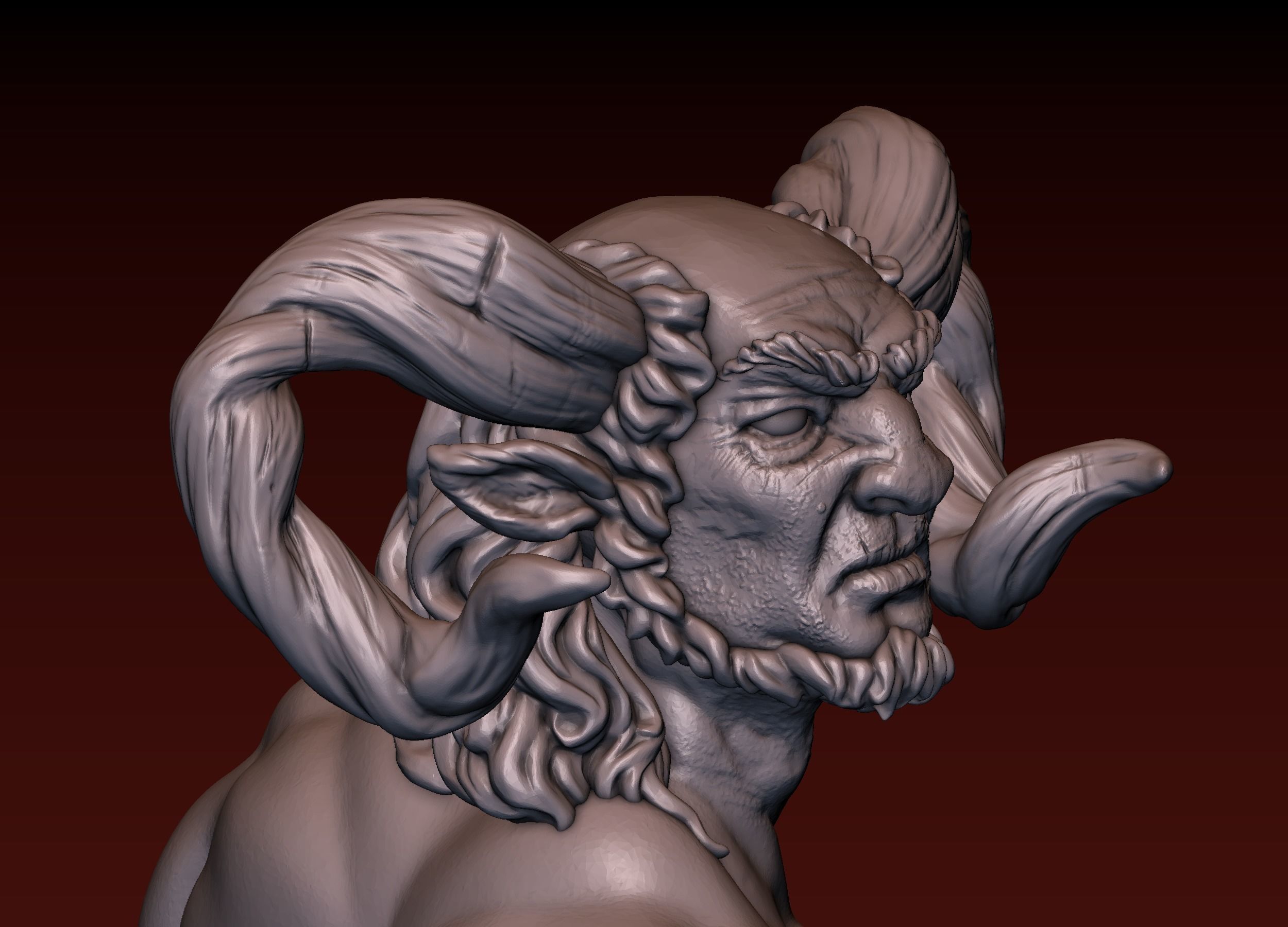 Satyr statue of greek god 3D print model_19