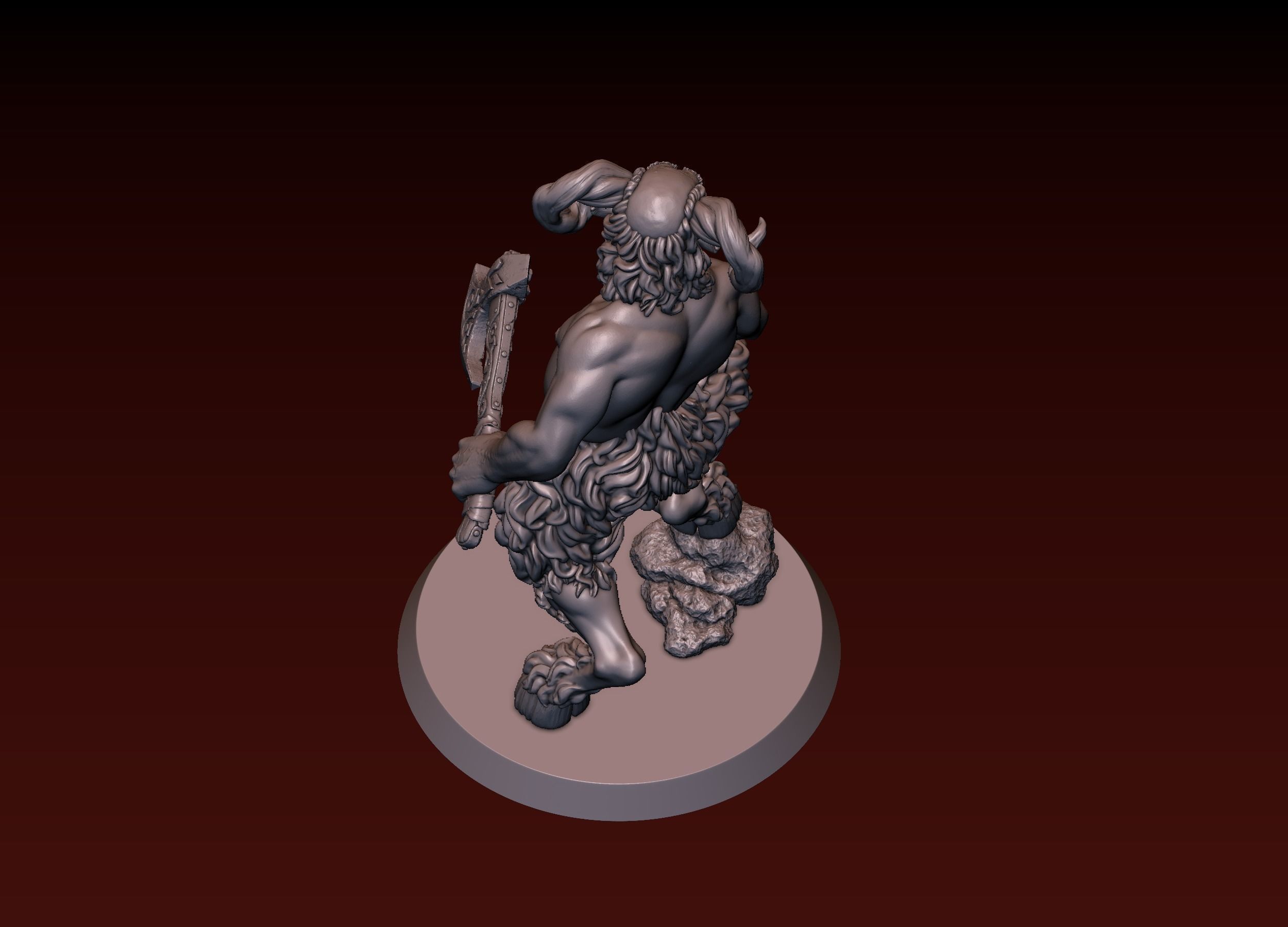 Satyr statue of greek god 3D print model_8