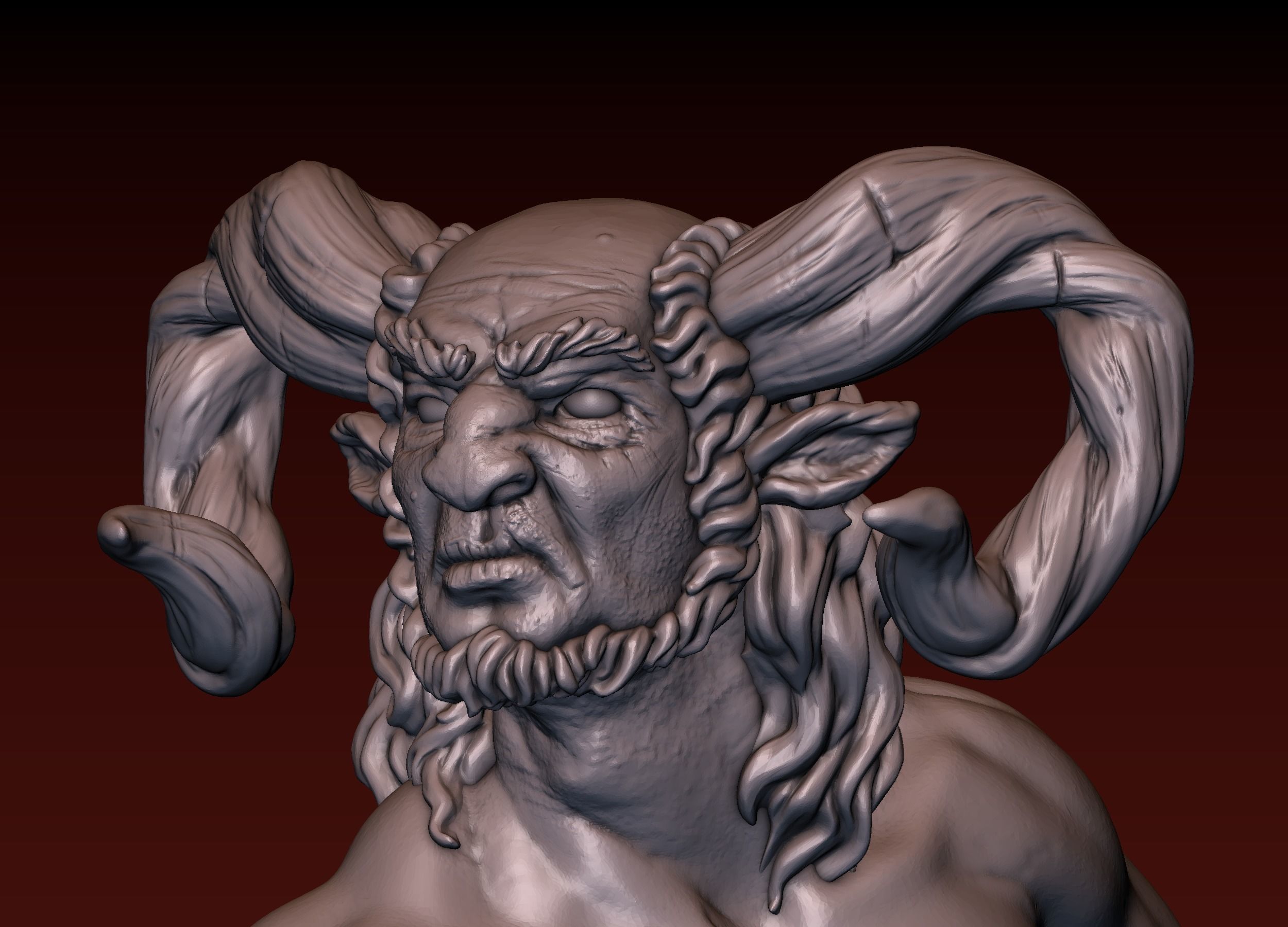 Satyr statue of greek god 3D print model_18