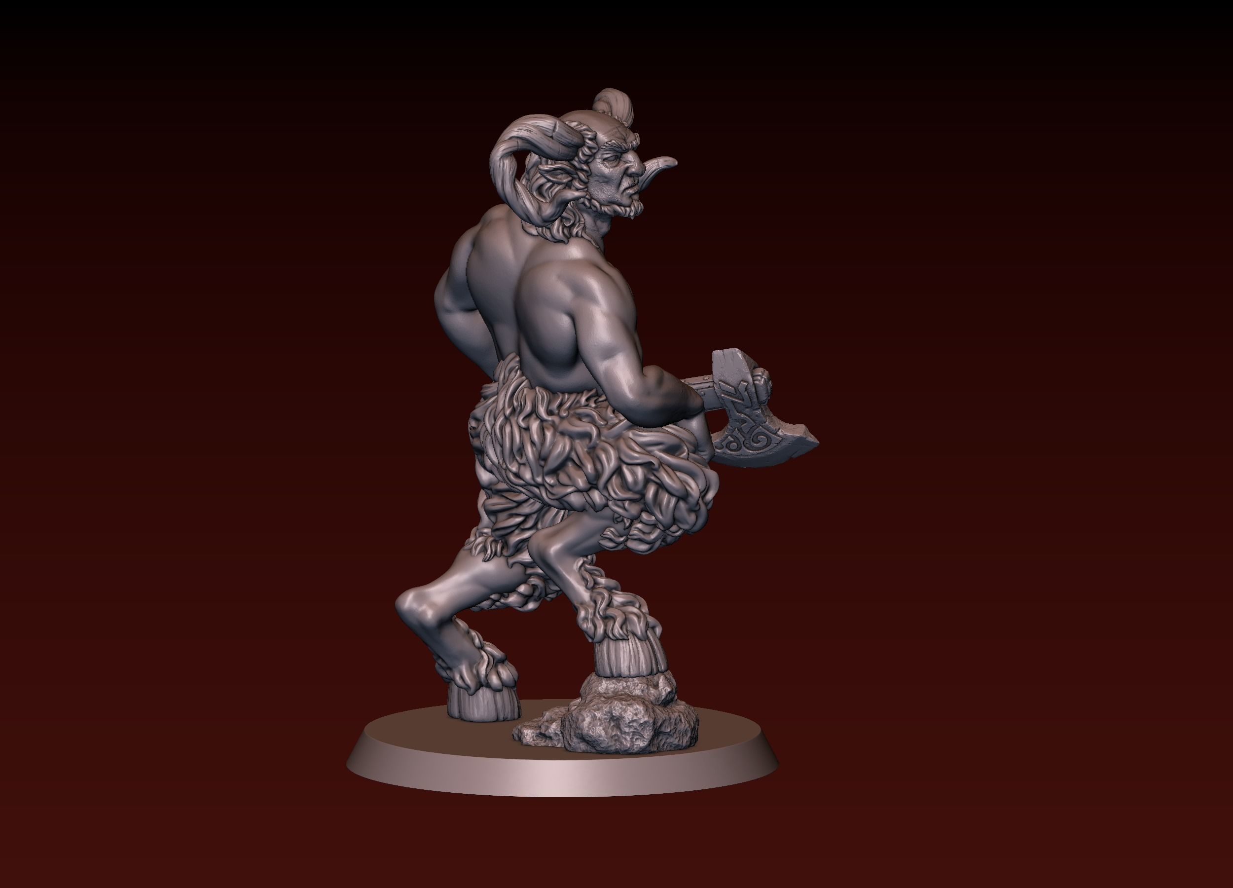 Satyr statue of greek god 3D print model_5