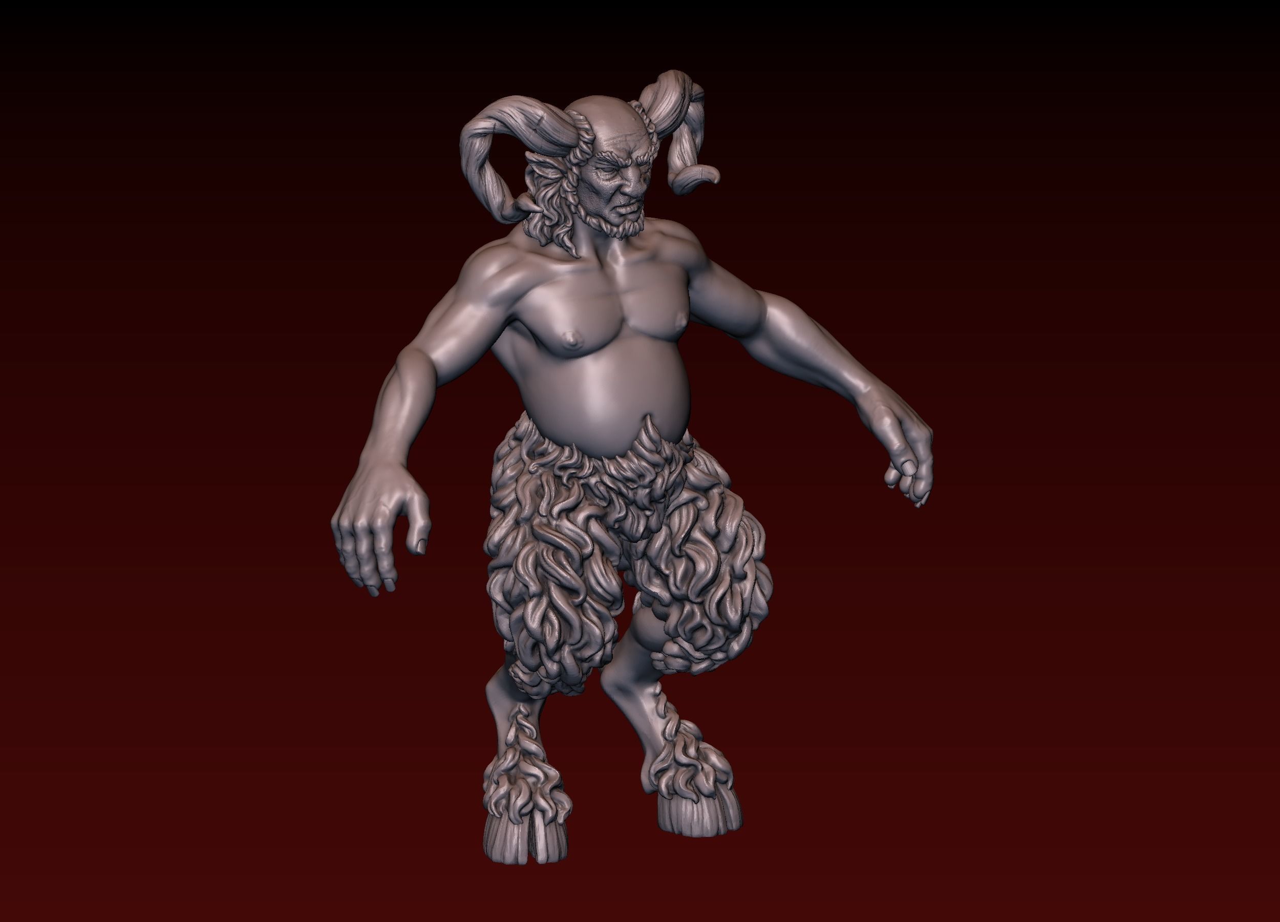 Satyr statue of greek god 3D print model_31