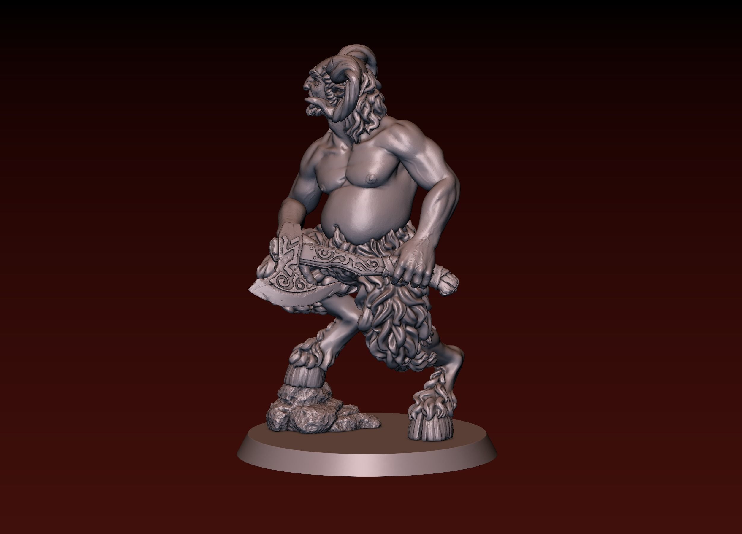 Satyr statue of greek god 3D print model_2