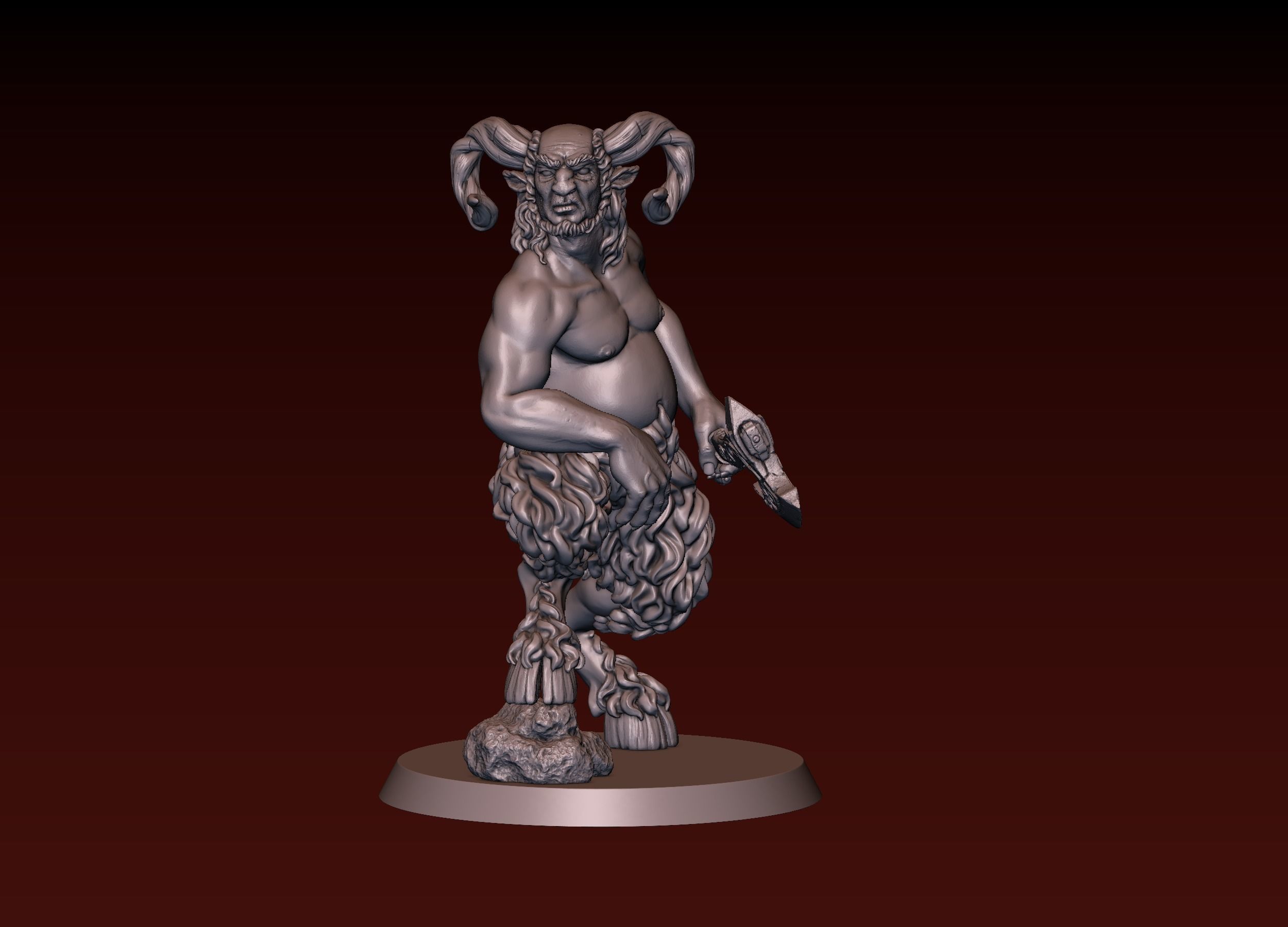 Satyr statue of greek god 3D print model_6