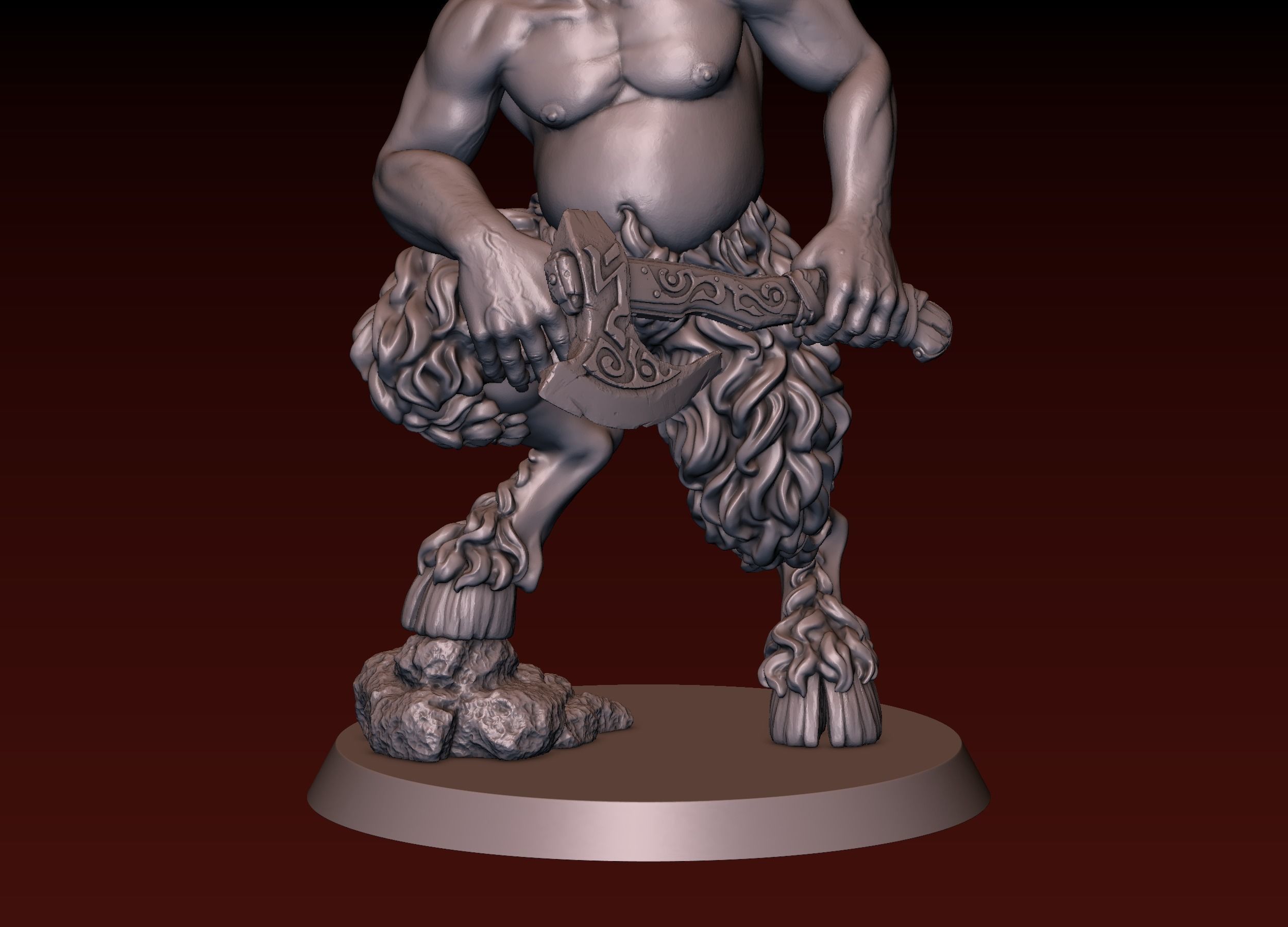 Satyr statue of greek god 3D print model_16