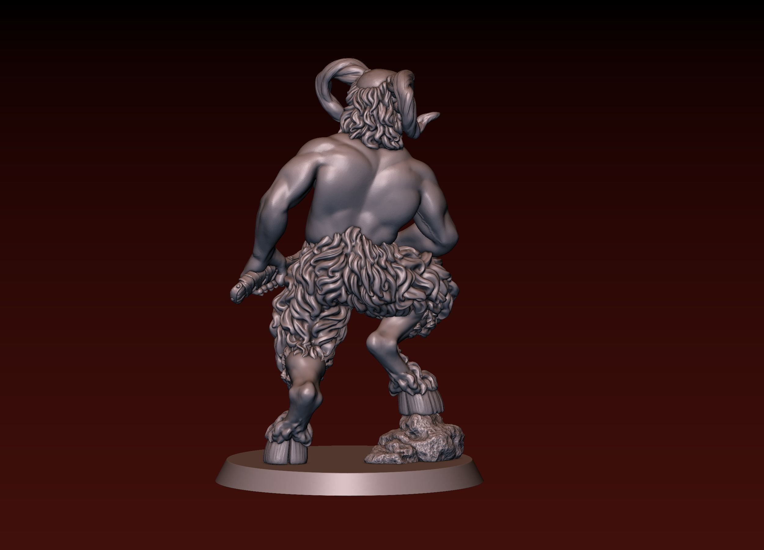 Satyr statue of greek god 3D print model_4