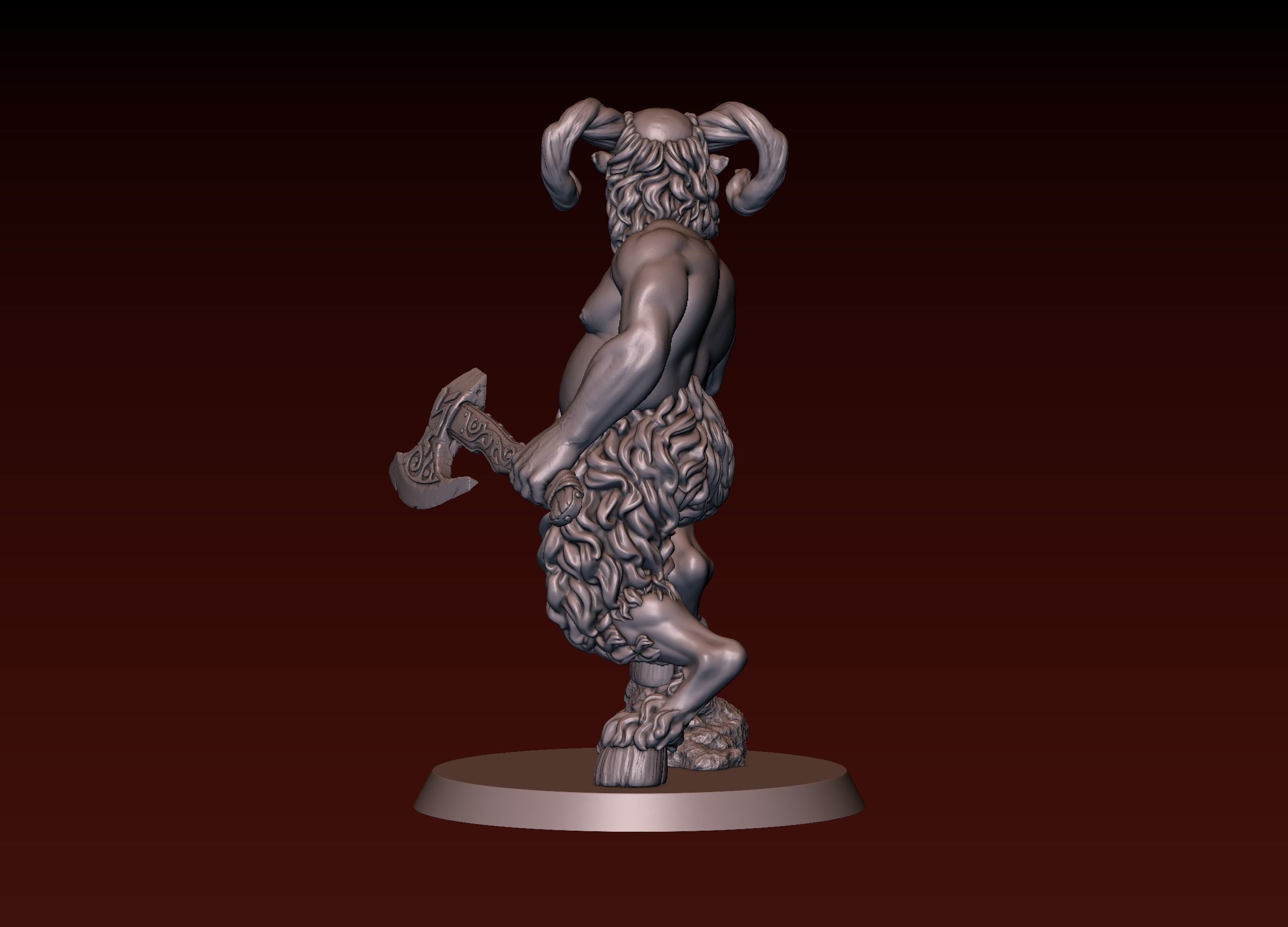 Satyr statue of greek god 3D print model_3