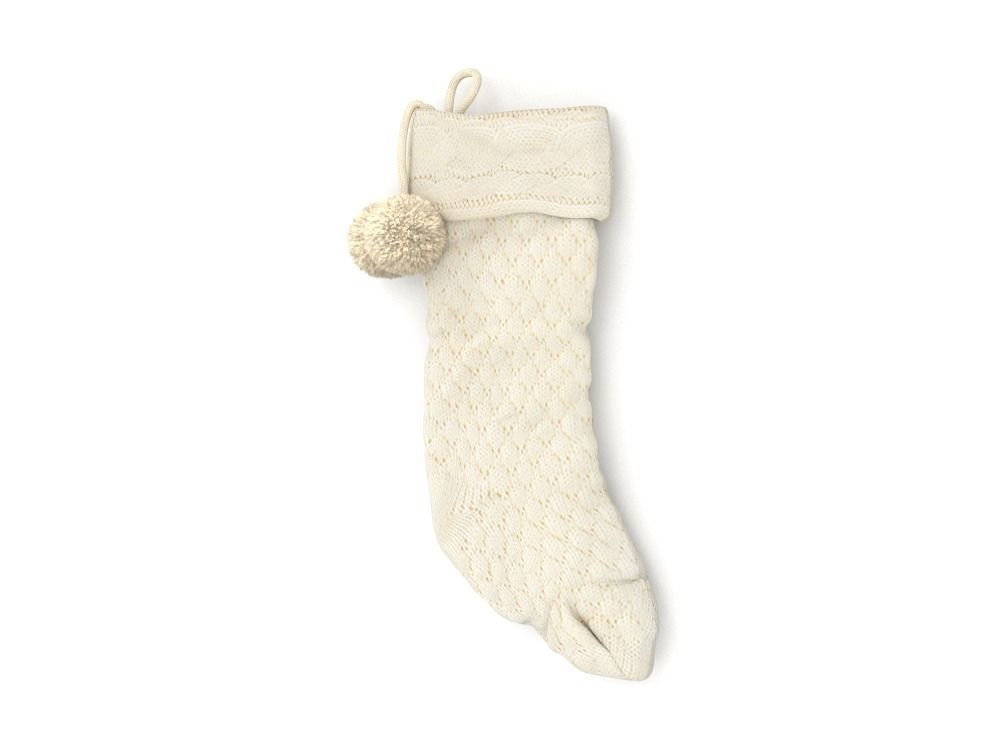 Stocking Holiday Time White PBR Low-poly 3D model_4