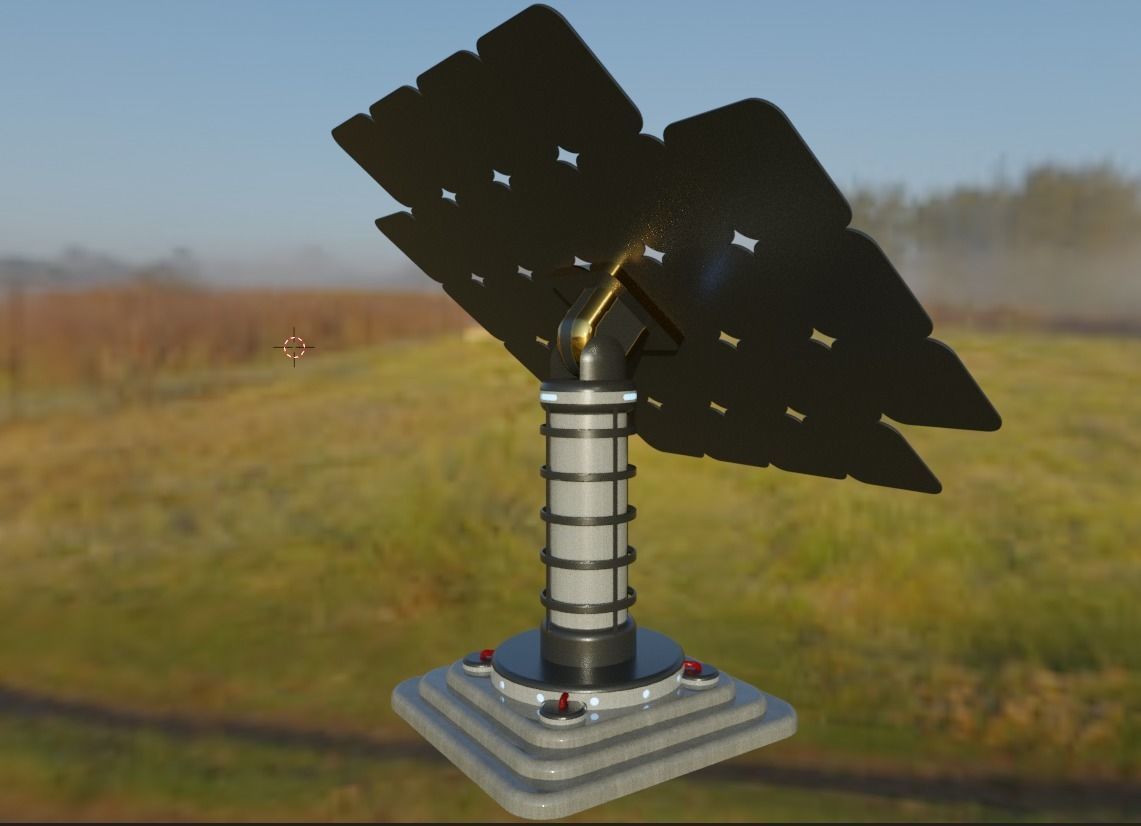 Scifi Solar Panel  3D model_2