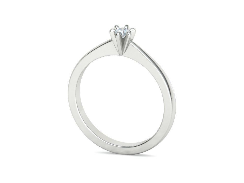 Six-Prong Petite Engagement ring with 3mm Stone 3dmodel 3D print model_21