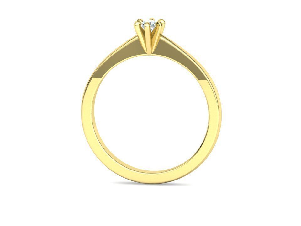 Six-Prong Petite Engagement ring with 3mm Stone 3dmodel 3D print model_17
