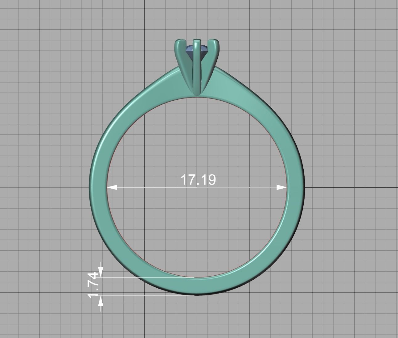 Six-Prong Petite Engagement ring with 3mm Stone 3dmodel 3D print model_31