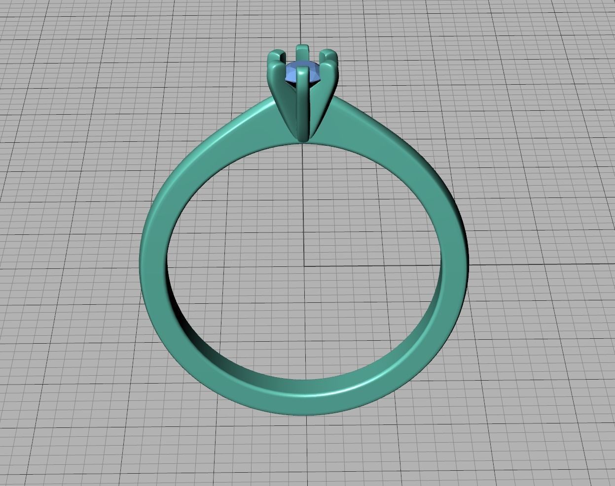 Six-Prong Petite Engagement ring with 3mm Stone 3dmodel 3D print model_34