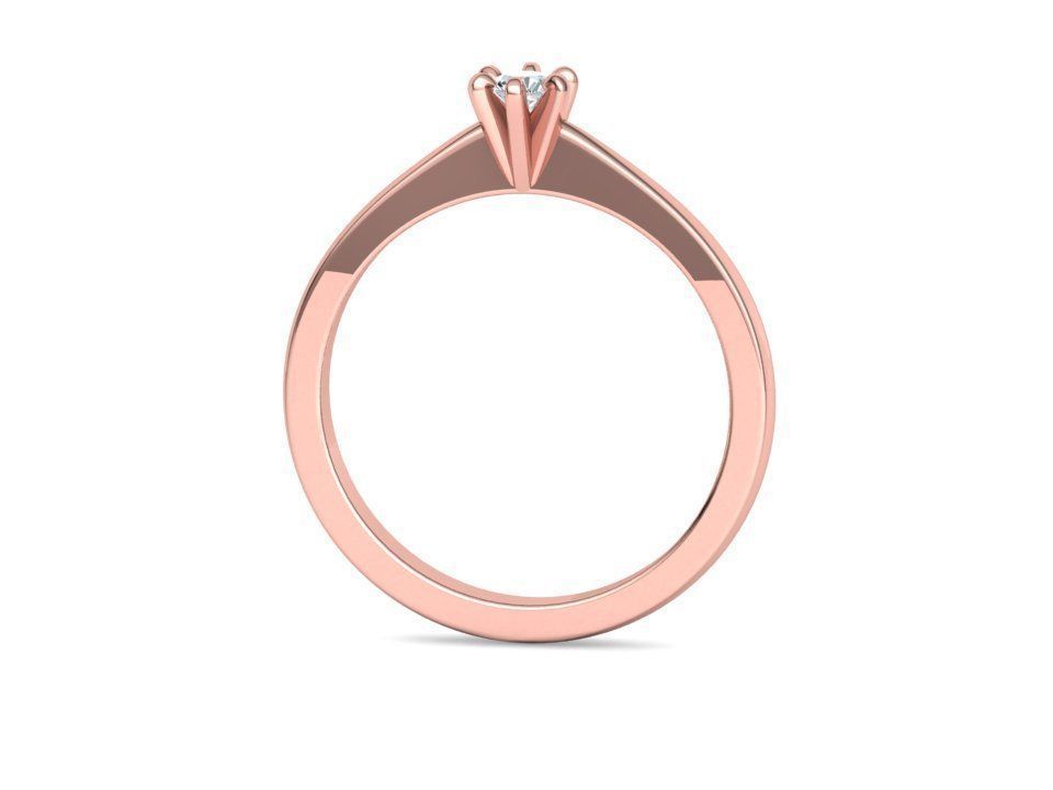 Six-Prong Petite Engagement ring with 3mm Stone 3dmodel 3D print model_16