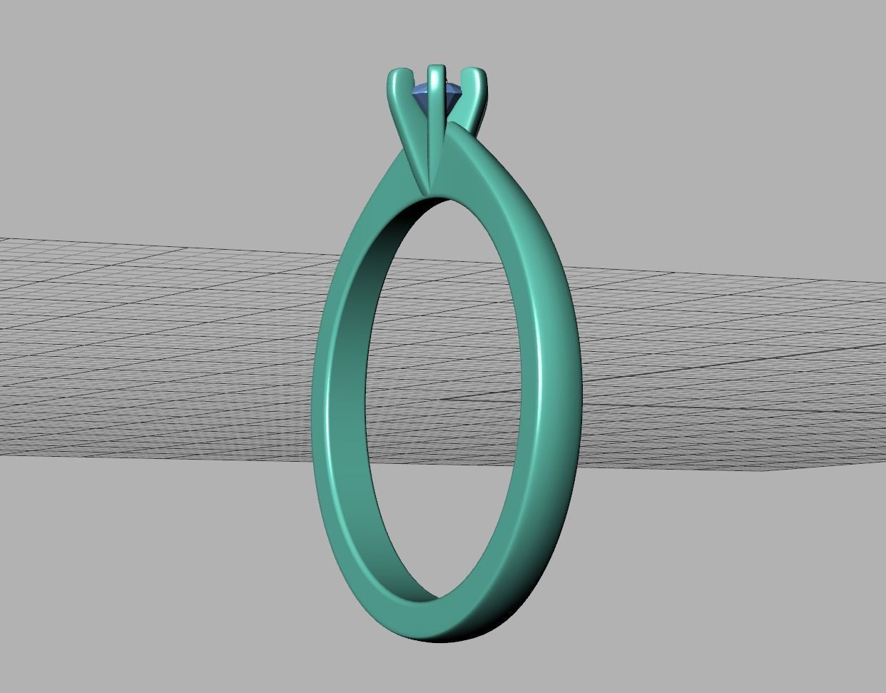 Six-Prong Petite Engagement ring with 3mm Stone 3dmodel 3D print model_37