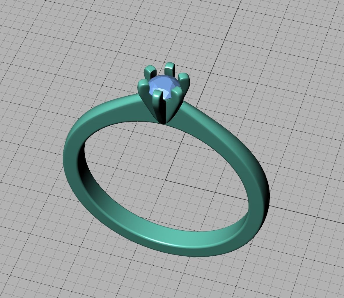 Six-Prong Petite Engagement ring with 3mm Stone 3dmodel 3D print model_33