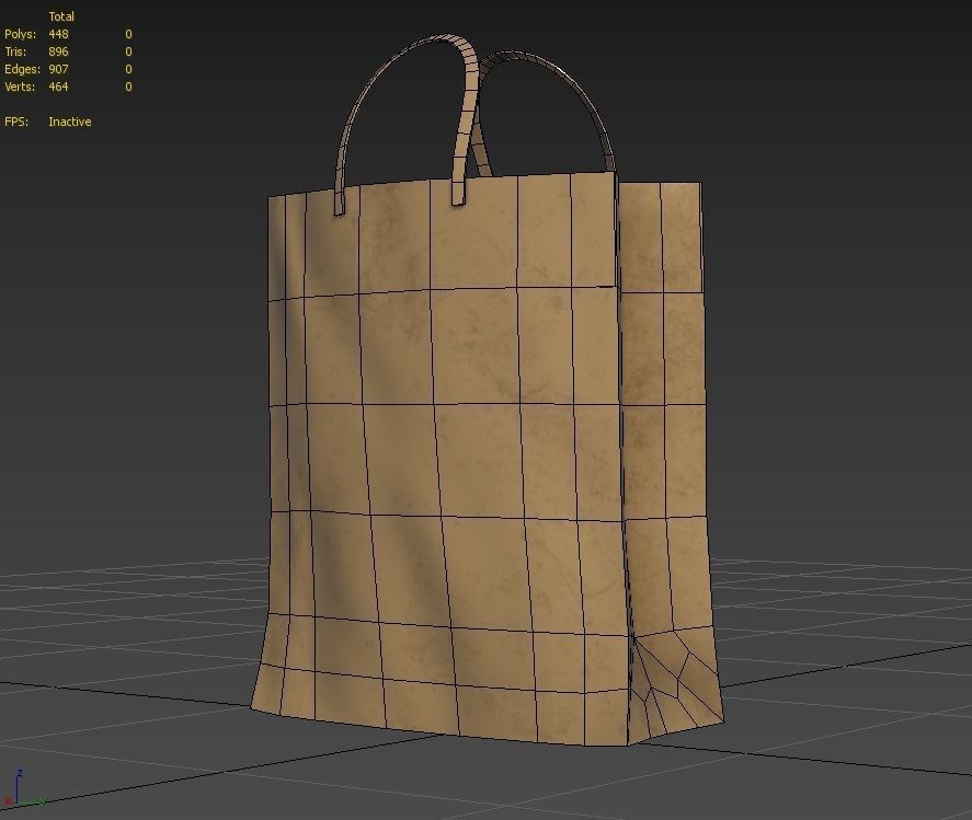 PaperBag01 paper shopping bag Low-poly 3D model_8