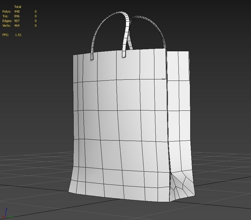PaperBag01 paper shopping bag Low-poly 3D model_7