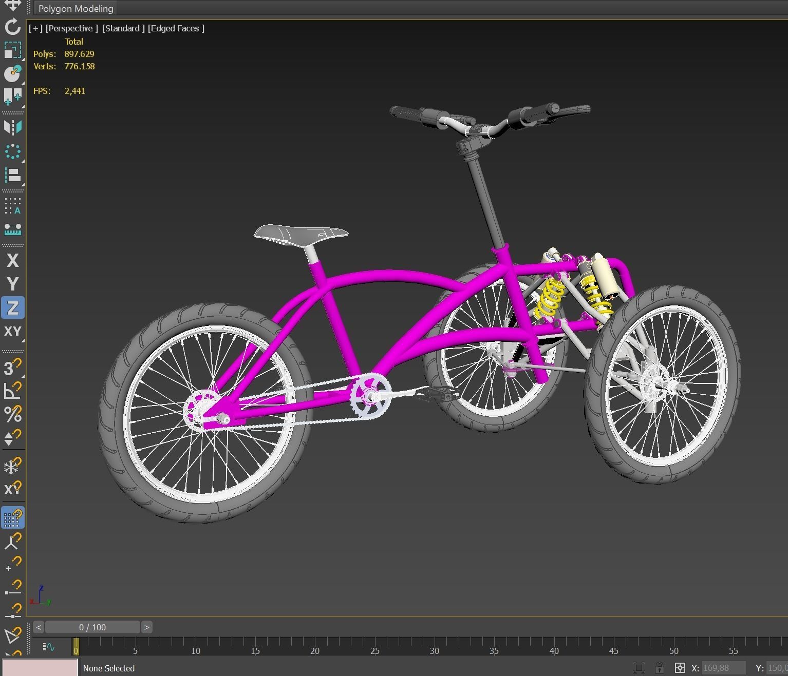 TILTING BIKE TRIKE BICYCLE TRICYCLE THREE WHEEL CYCLE CARGO 3D model_10