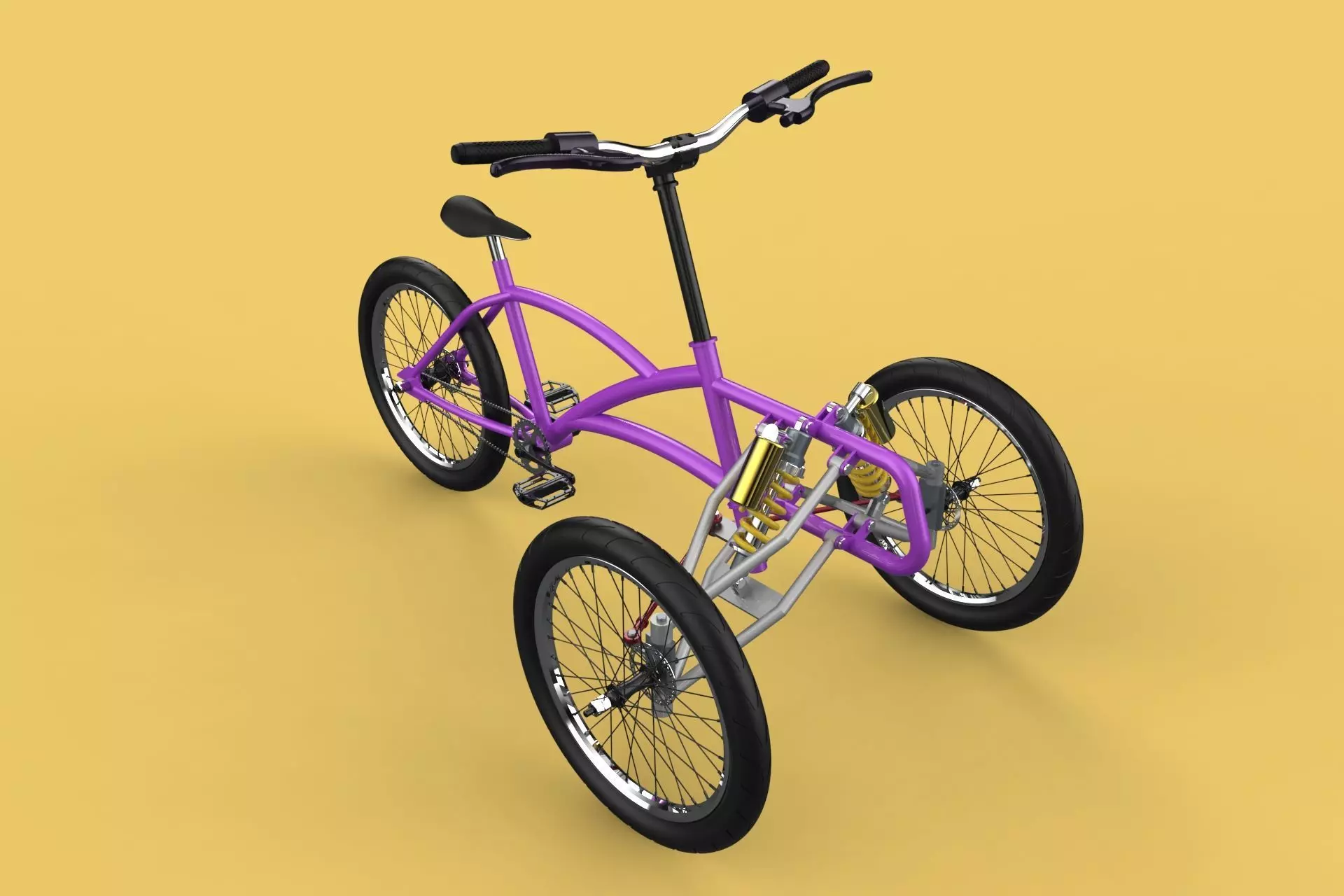 TILTING BIKE TRIKE BICYCLE TRICYCLE THREE WHEEL CYCLE CARGO 3D model_0