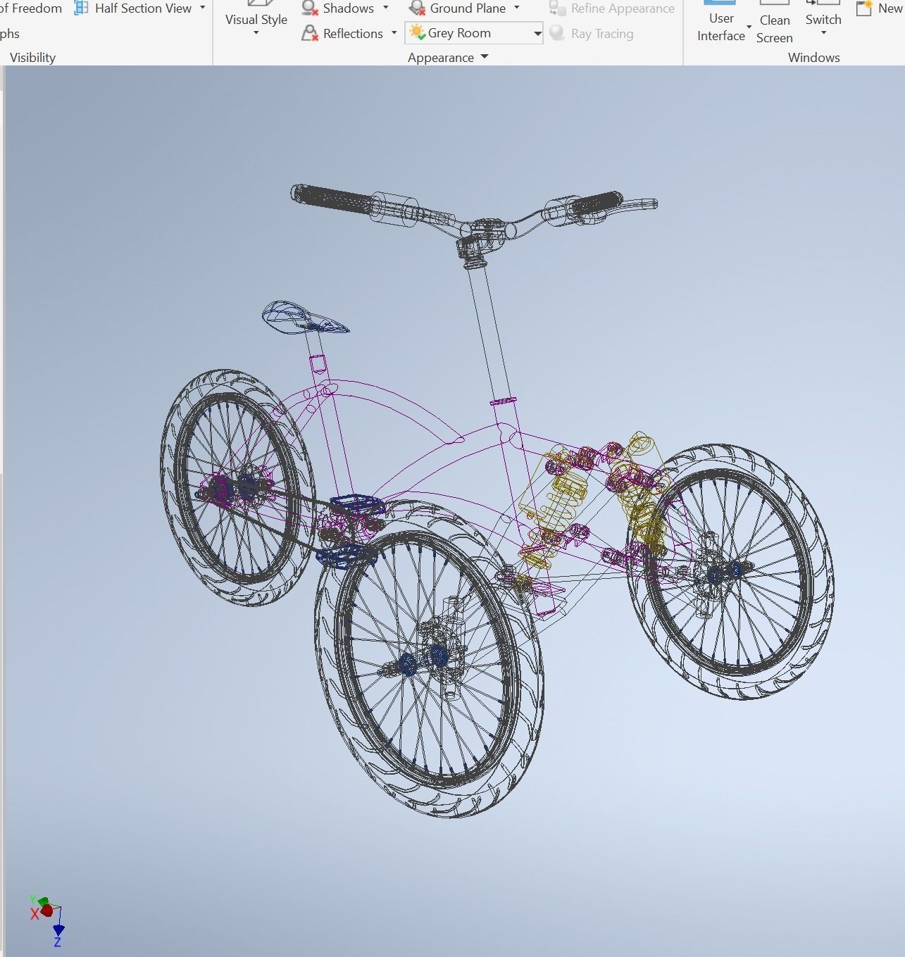 TILTING BIKE TRIKE BICYCLE TRICYCLE THREE WHEEL CYCLE CARGO 3D model_13