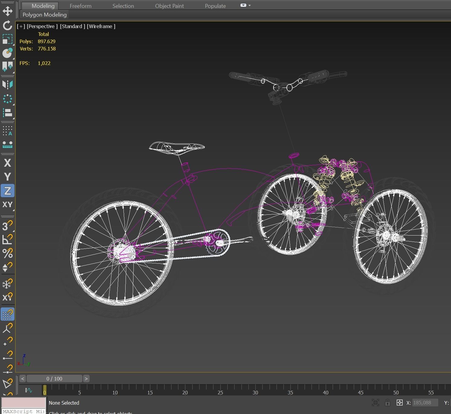 TILTING BIKE TRIKE BICYCLE TRICYCLE THREE WHEEL CYCLE CARGO 3D model_11