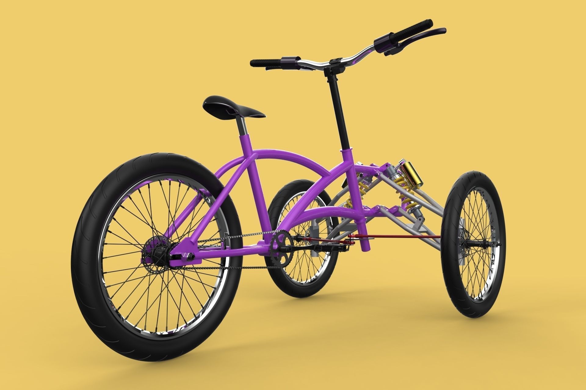 TILTING BIKE TRIKE BICYCLE TRICYCLE THREE WHEEL CYCLE CARGO 3D model_1