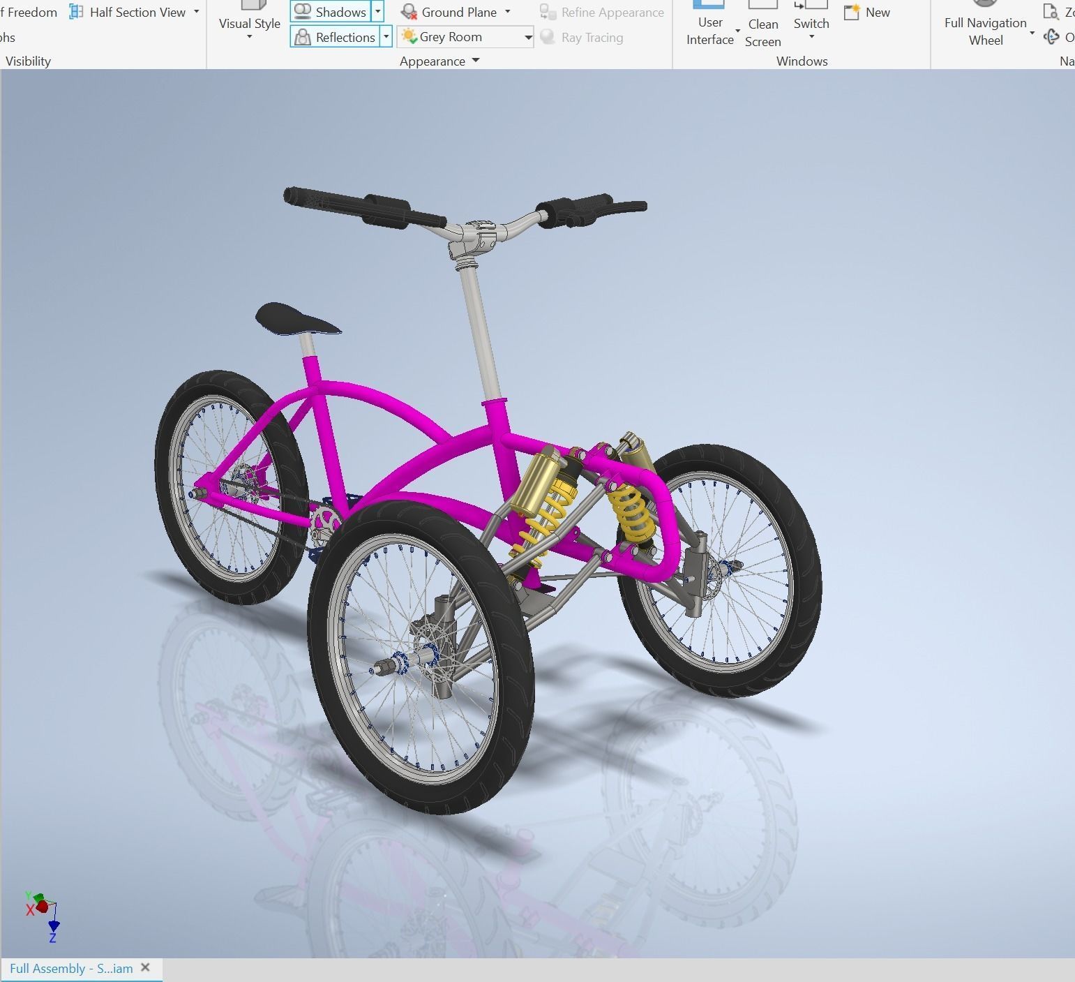 TILTING BIKE TRIKE BICYCLE TRICYCLE THREE WHEEL CYCLE CARGO 3D model_12