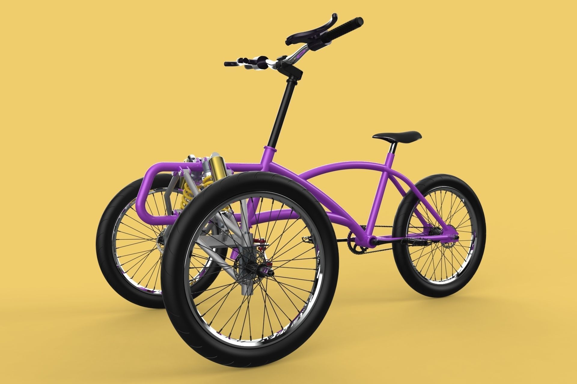 TILTING BIKE TRIKE BICYCLE TRICYCLE THREE WHEEL CYCLE CARGO 3D model_3