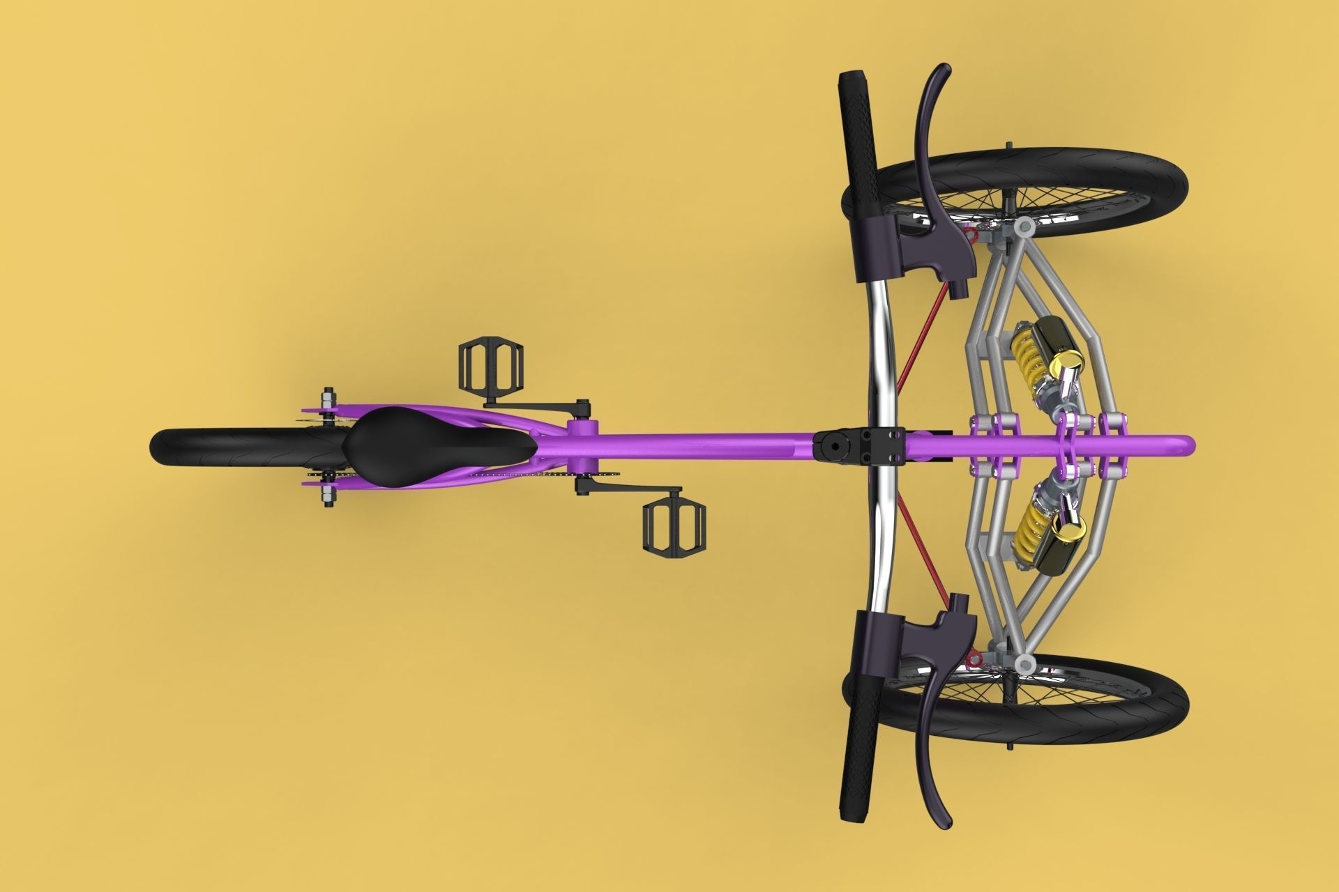 TILTING BIKE TRIKE BICYCLE TRICYCLE THREE WHEEL CYCLE CARGO 3D model_8