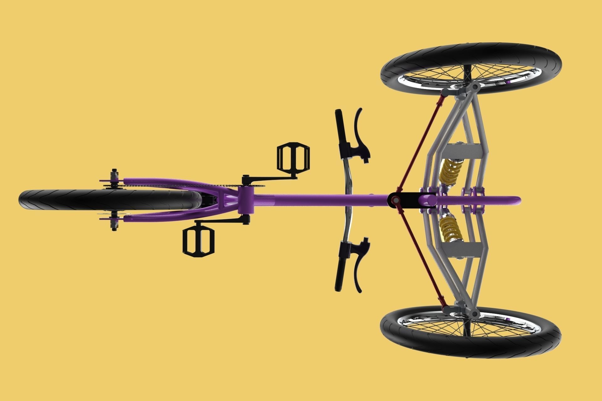 TILTING BIKE TRIKE BICYCLE TRICYCLE THREE WHEEL CYCLE CARGO 3D model_9