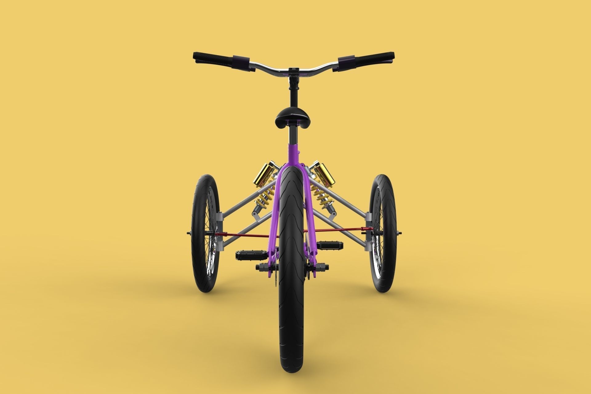 TILTING BIKE TRIKE BICYCLE TRICYCLE THREE WHEEL CYCLE CARGO 3D model_6