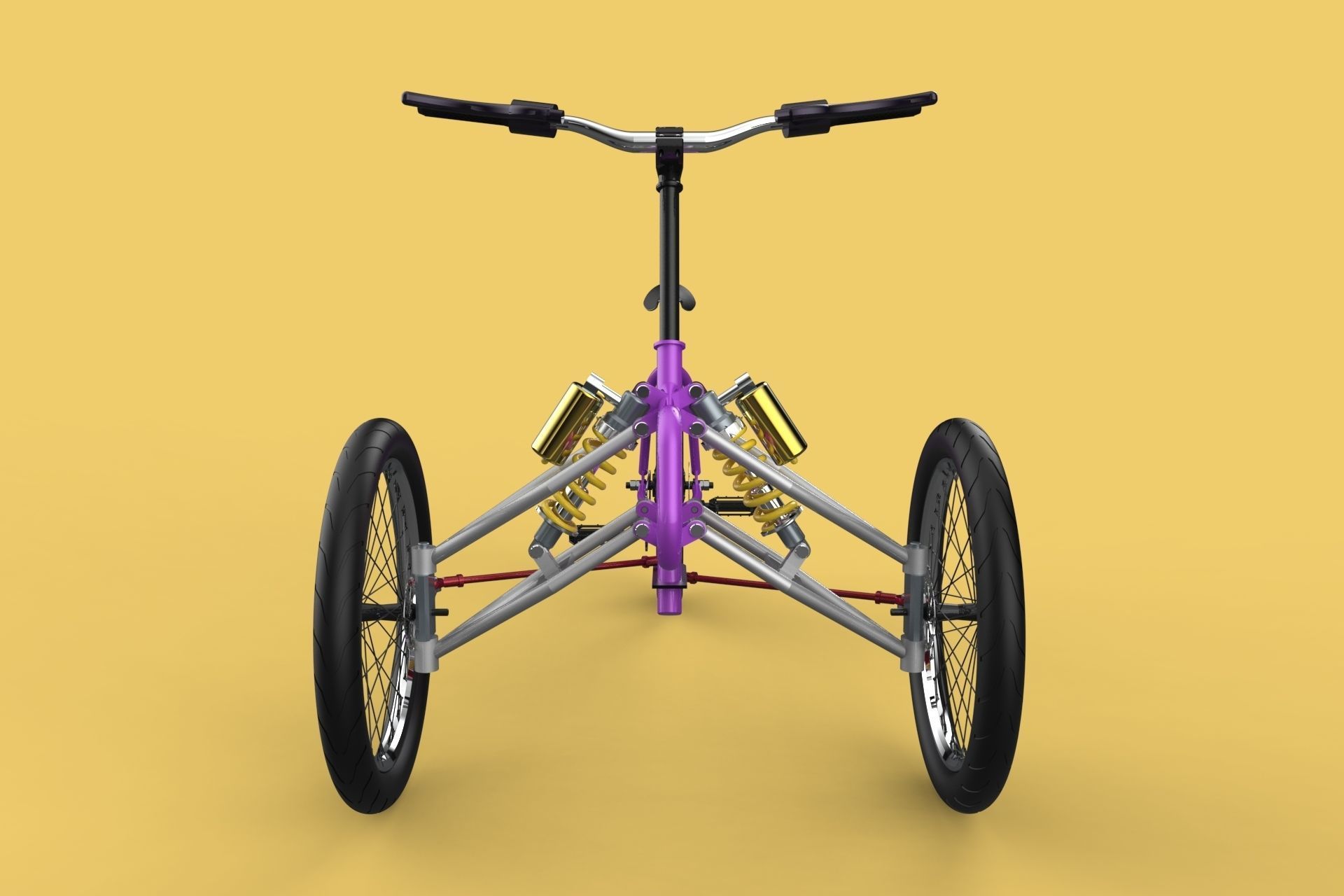 TILTING BIKE TRIKE BICYCLE TRICYCLE THREE WHEEL CYCLE CARGO 3D model_7