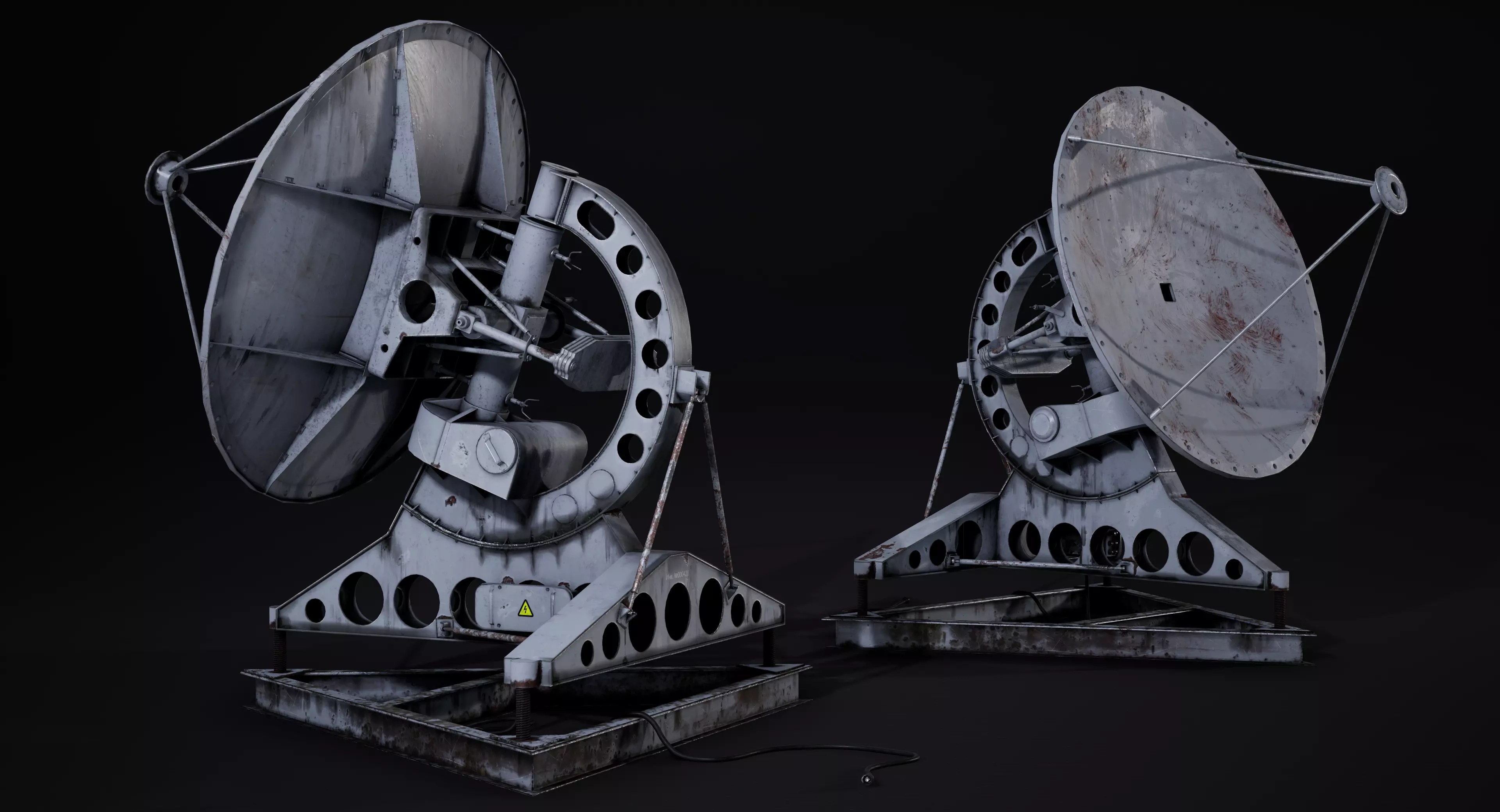 Abandoned USSR radiotelescope Low-poly 3D model_0