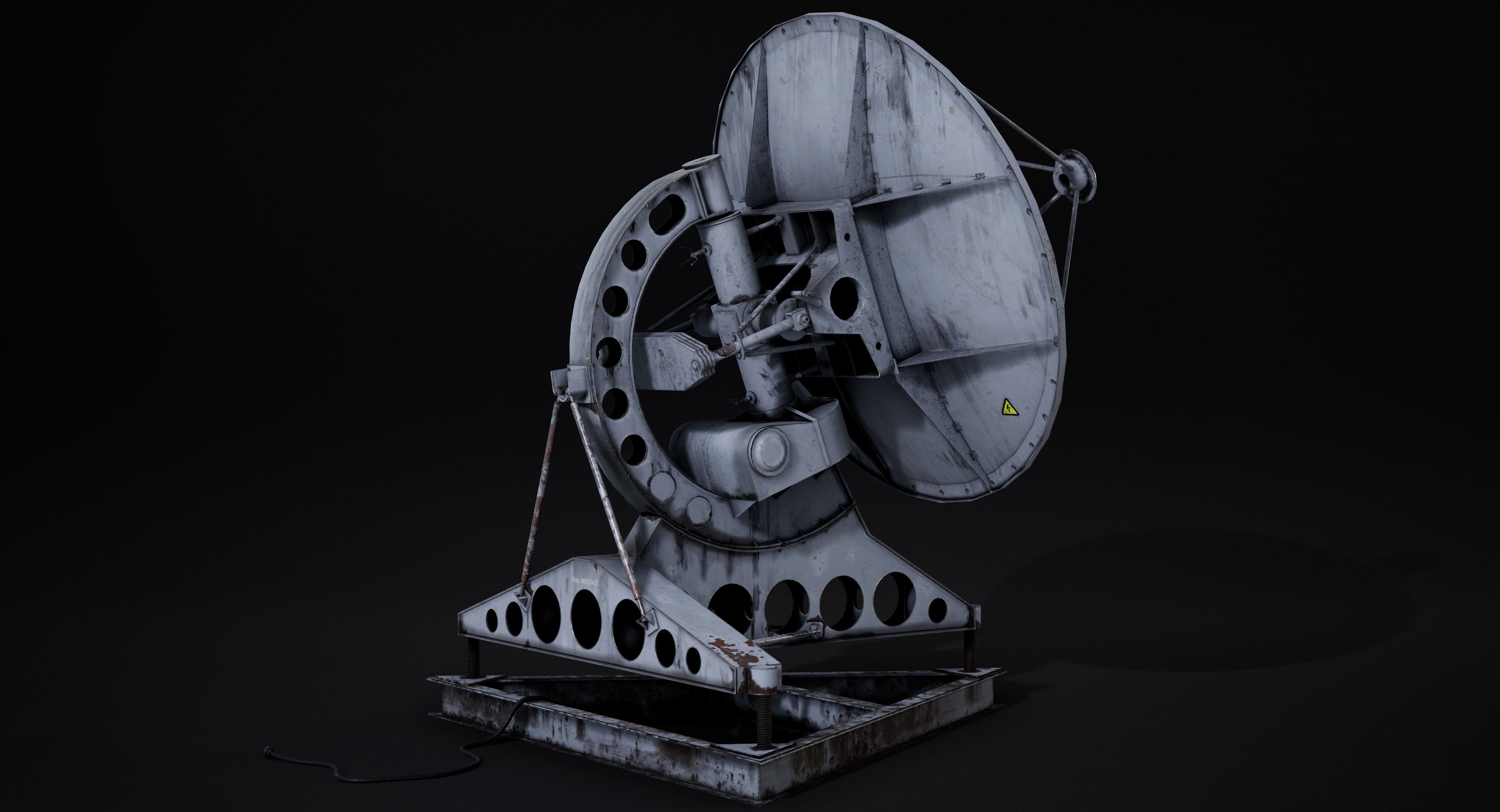Abandoned USSR radiotelescope Low-poly 3D model_2