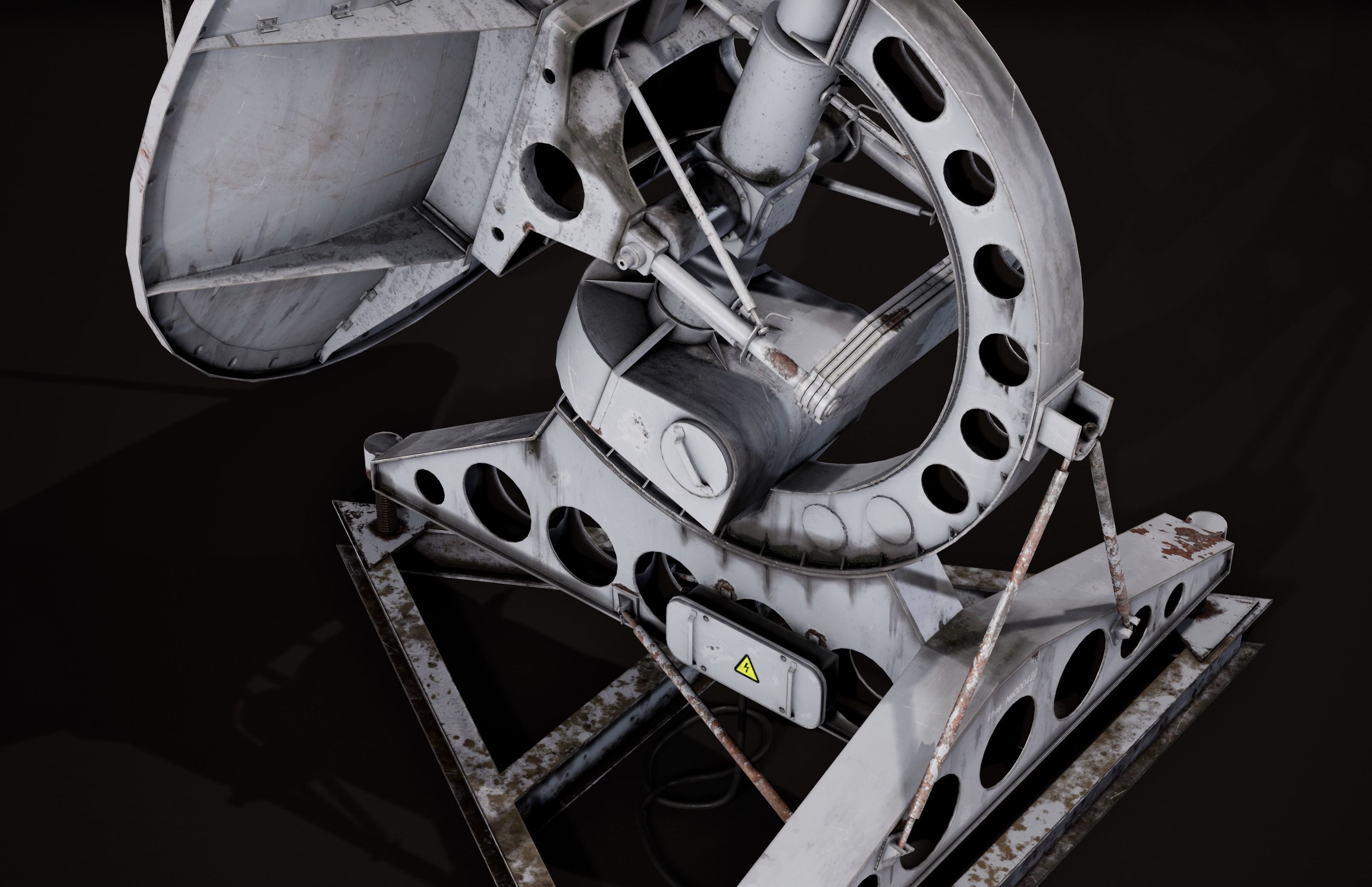 Abandoned USSR radiotelescope Low-poly 3D model_4