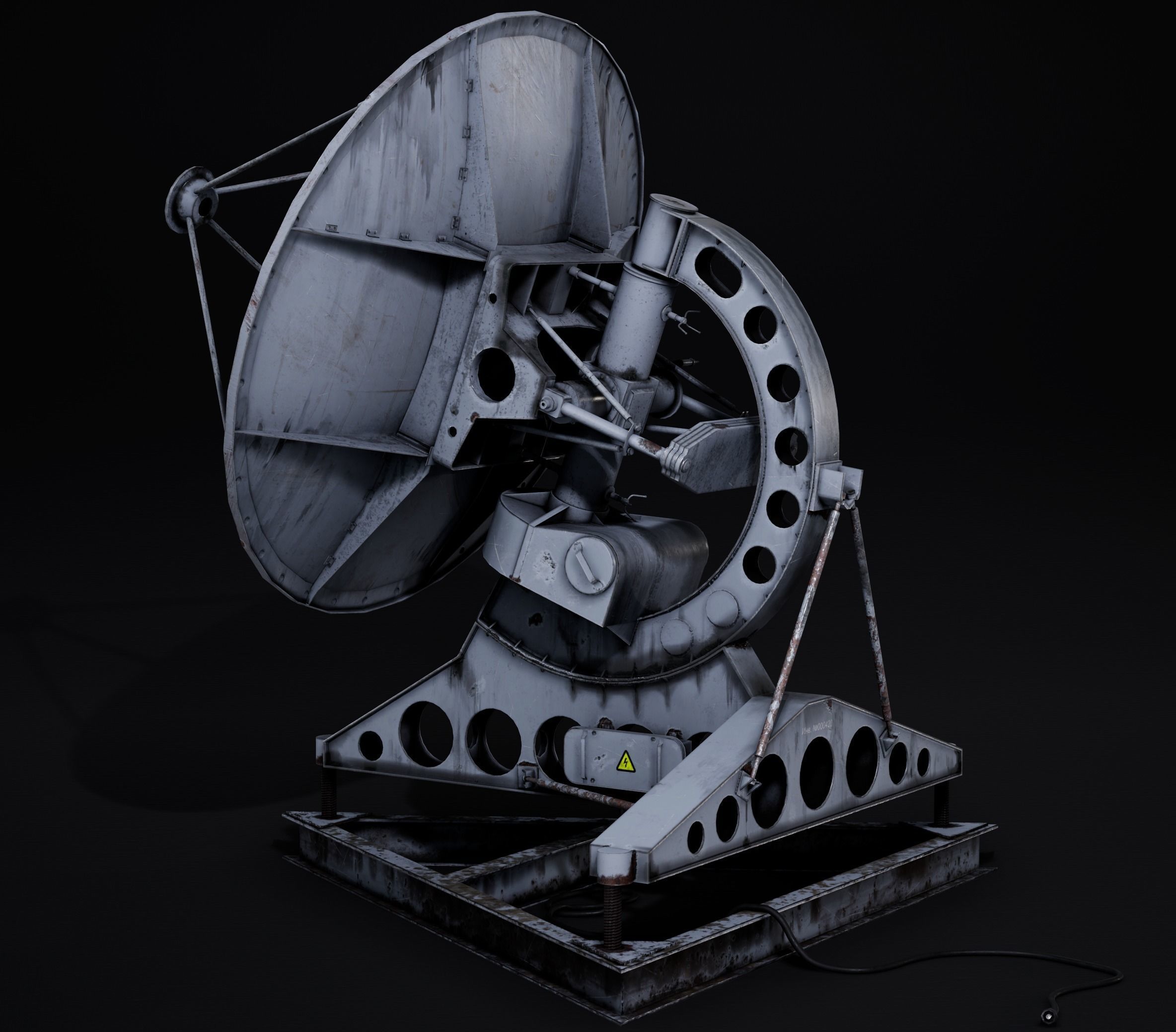 Abandoned USSR radiotelescope Low-poly 3D model_3