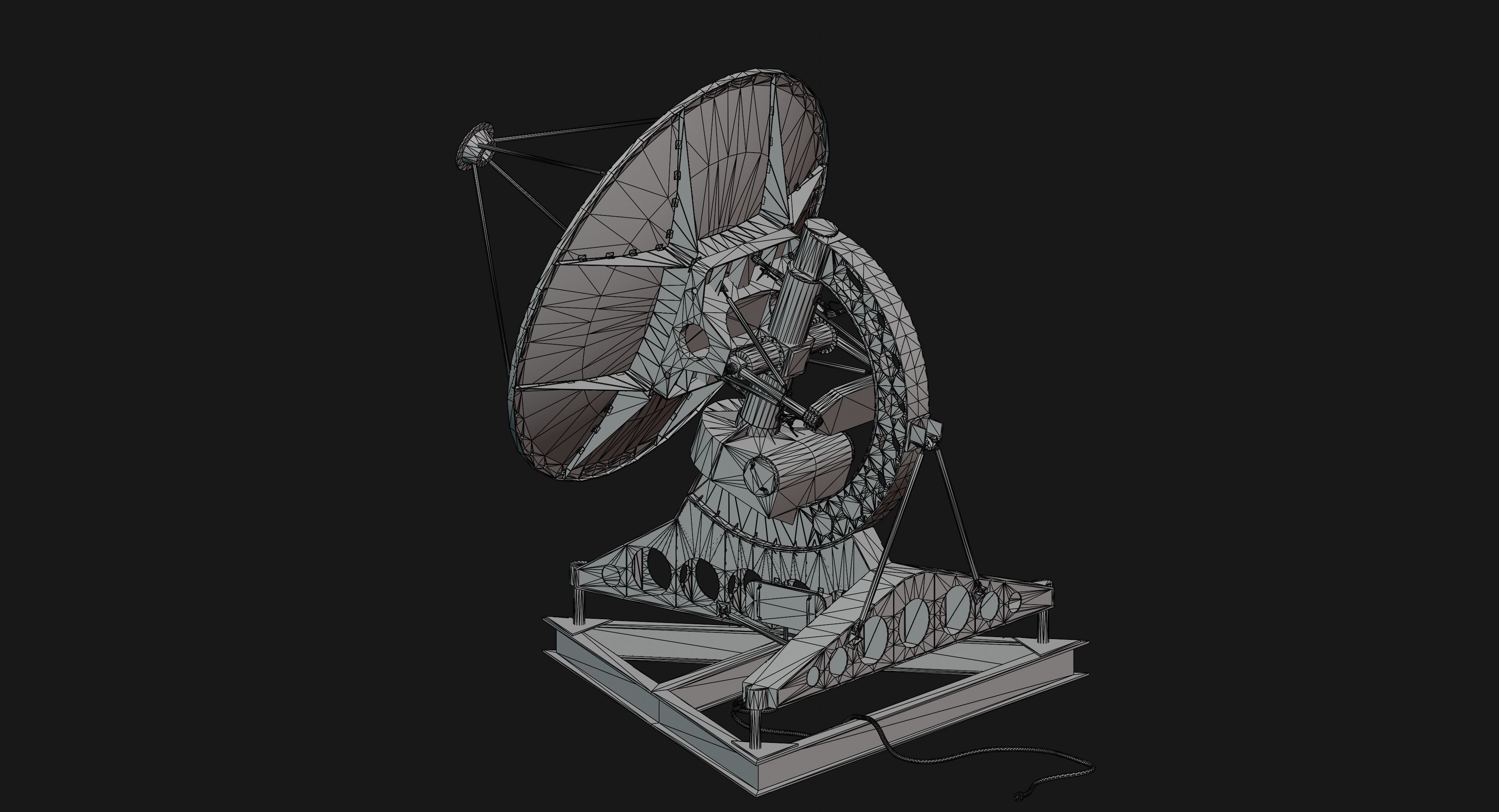 Abandoned USSR radiotelescope Low-poly 3D model_9