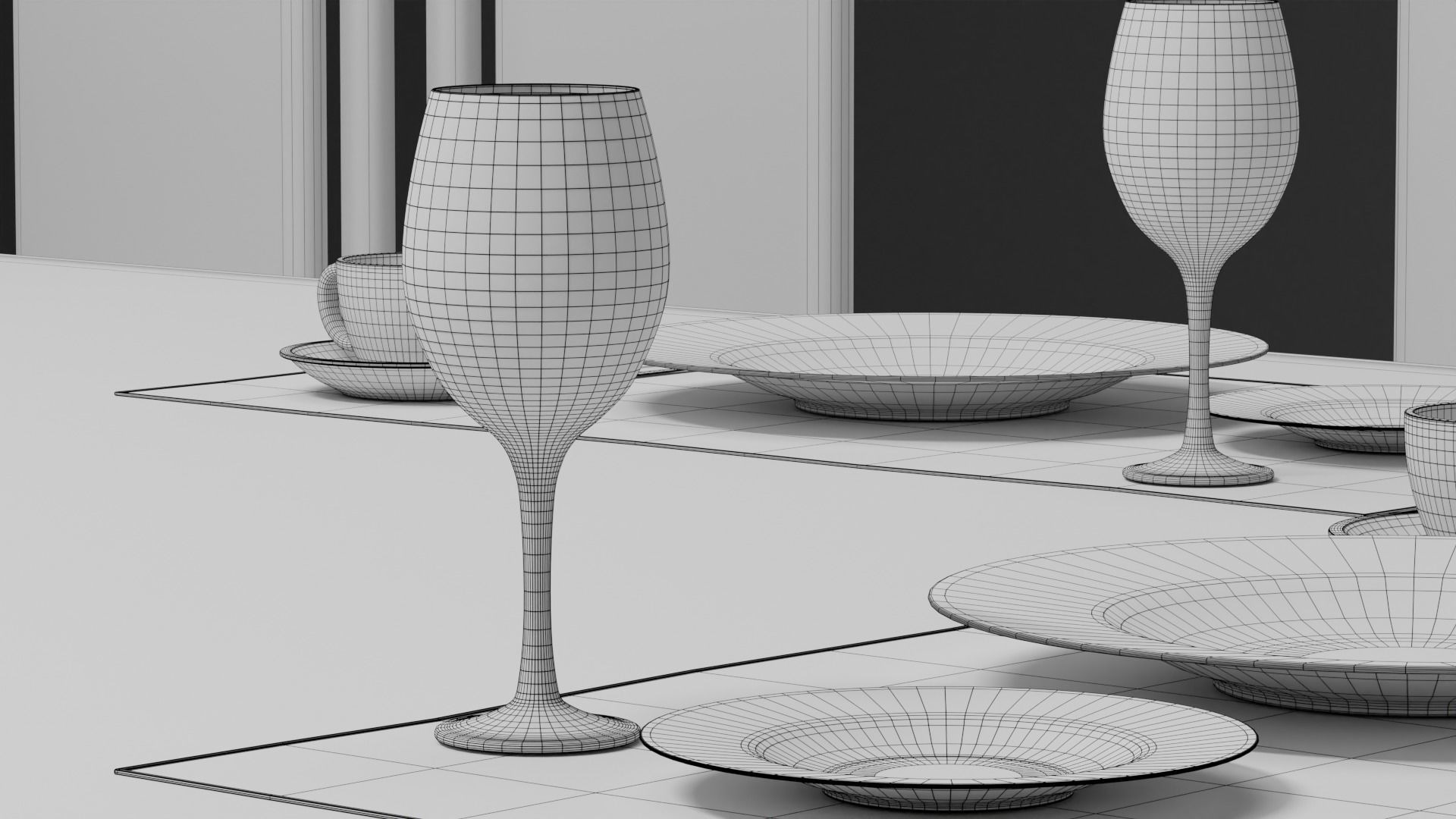 Dining Table 02 Low-poly 3D model_17