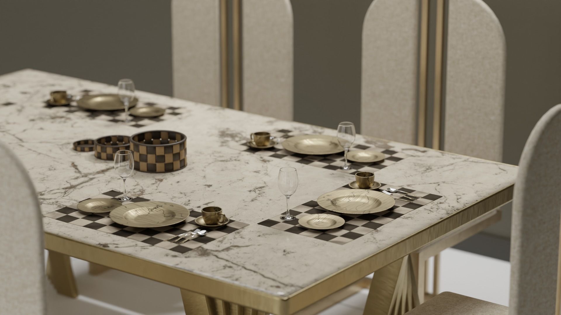 Dining Table 02 Low-poly 3D model_2